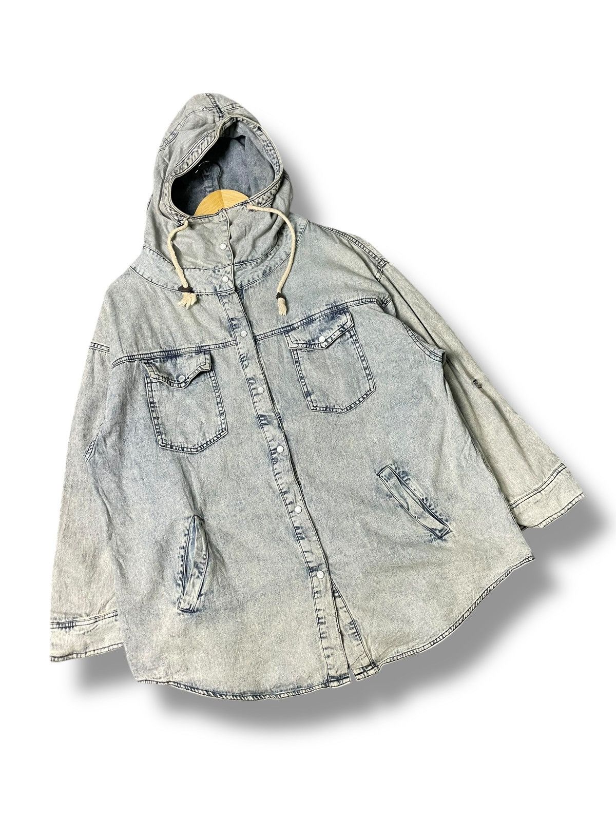 Japanese Brand × Vintage Japanese Brand Distressed Denim Hooded Jacket (75) Size US M / EU 48-50 / 2 - 4 Thumbnail