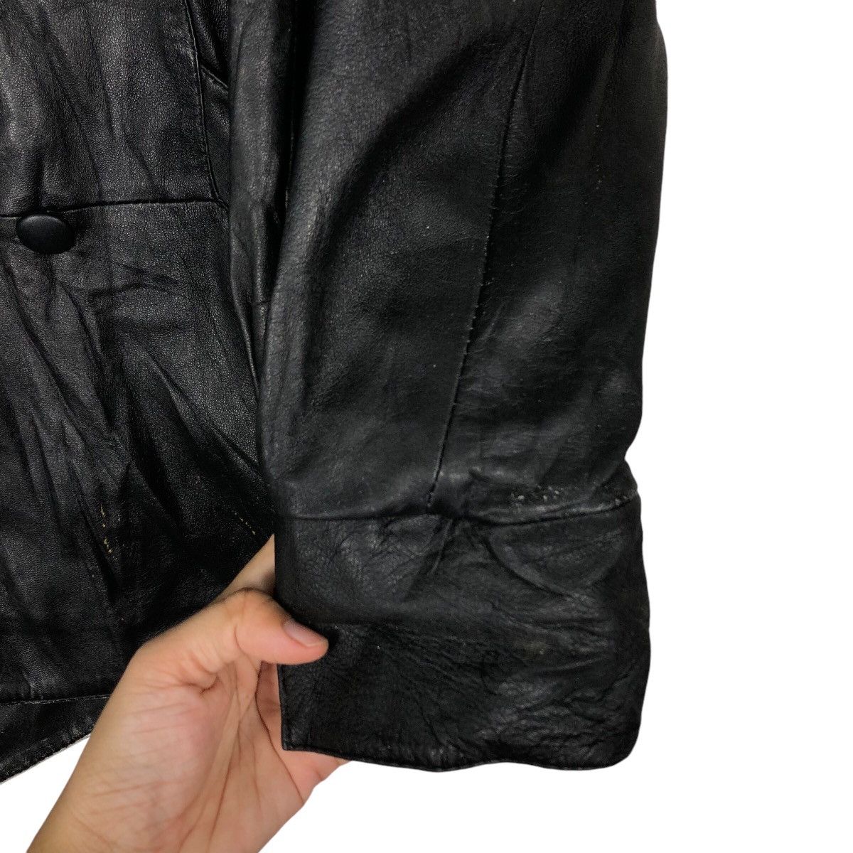 Japanese Brand × Vintage 📌Vintage Unknown Brand Biker Leather Jacket Issey Miyake Size US S / EU 44-46 / 1 - 16 Thumbnail