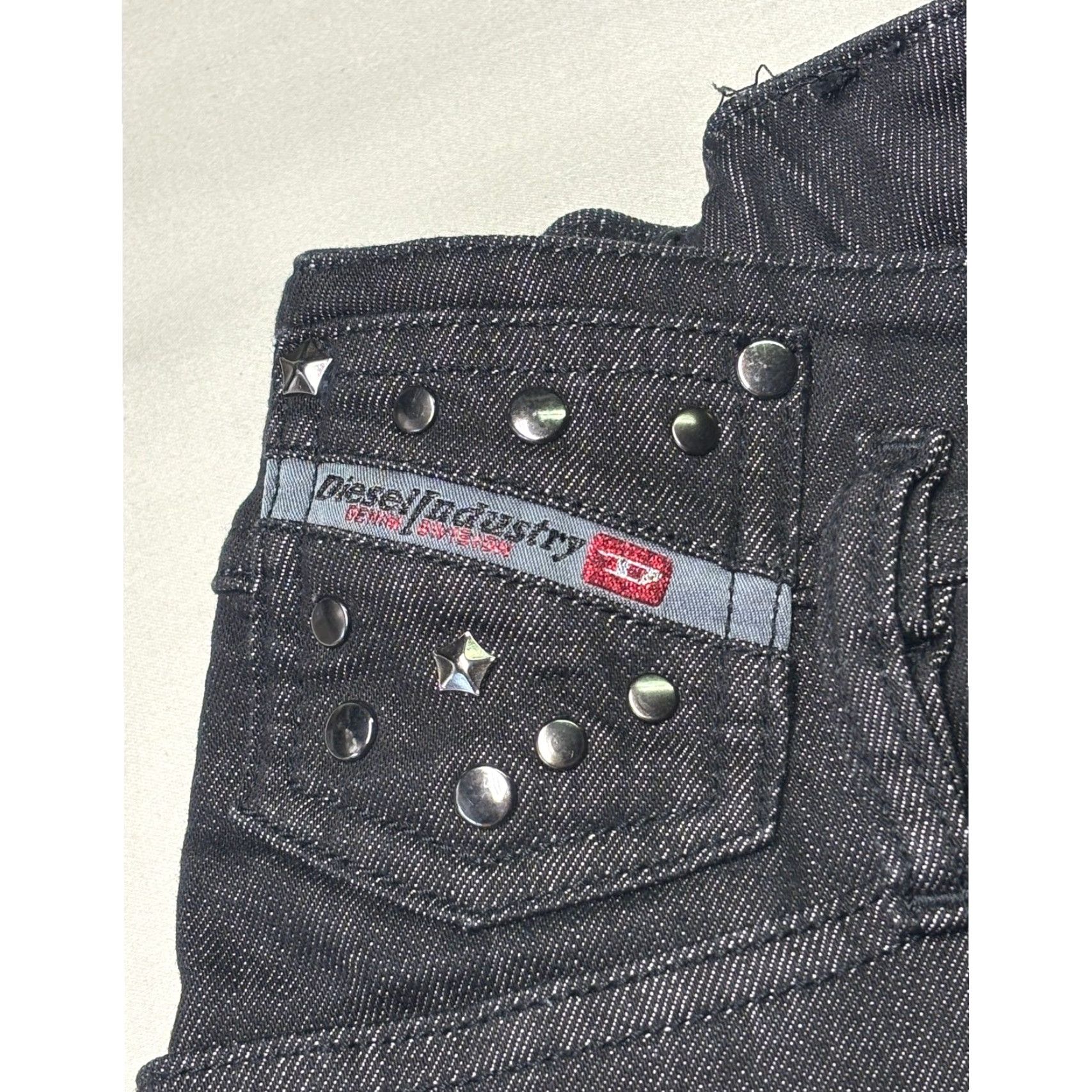 Diesel Diesel Matic Jeans Slim Straight Dark Wash Mens 31x30 Denim Stretch 5-Pocket Studded Logo Punk Modern Fit Men Size US 31 - 3 Thumbnail