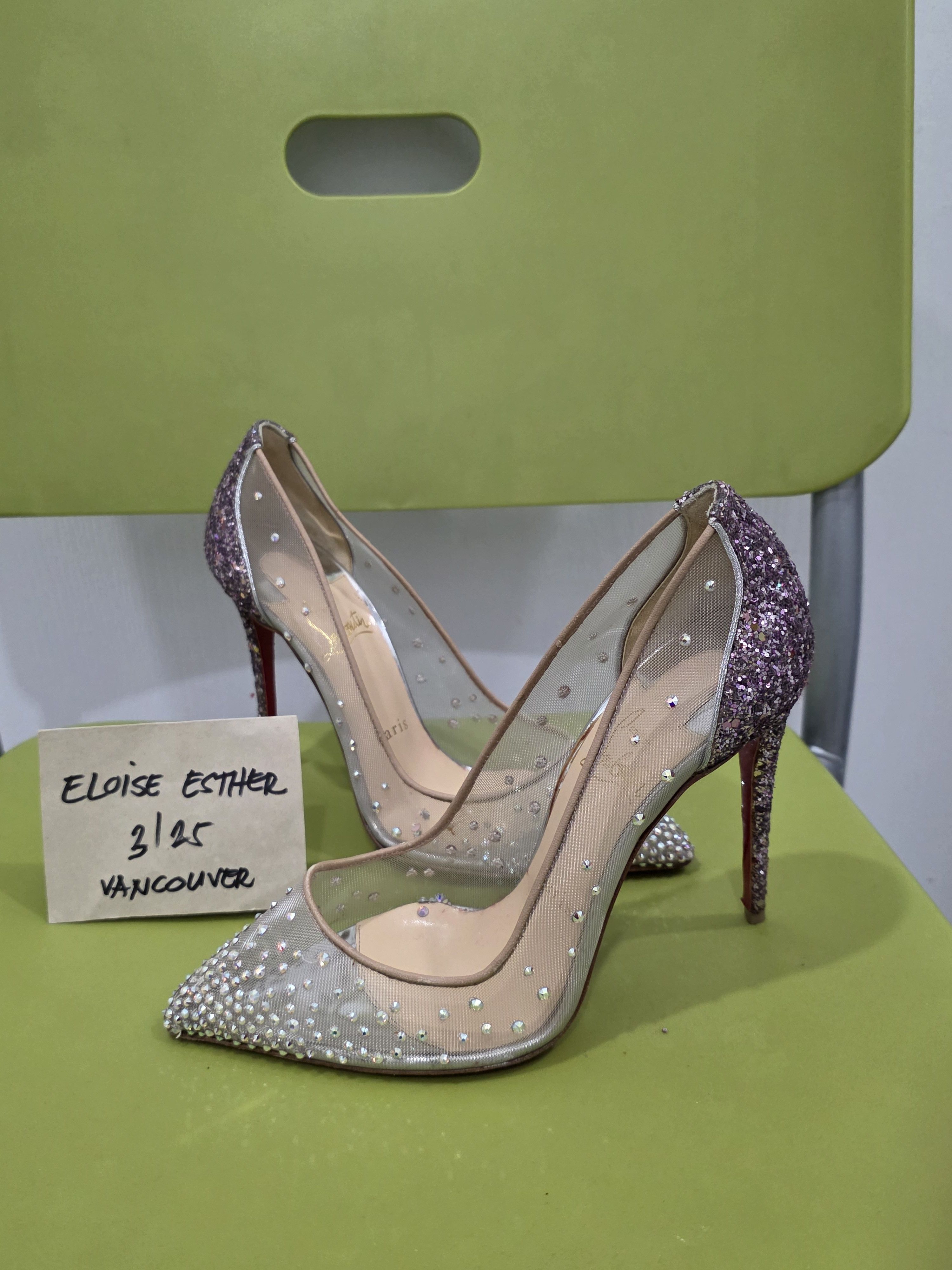 Christian Louboutin Christian Louboutin Follies Strass 100mm Crystal Pumps Size US 7 / IT 37 - 3 Thumbnail