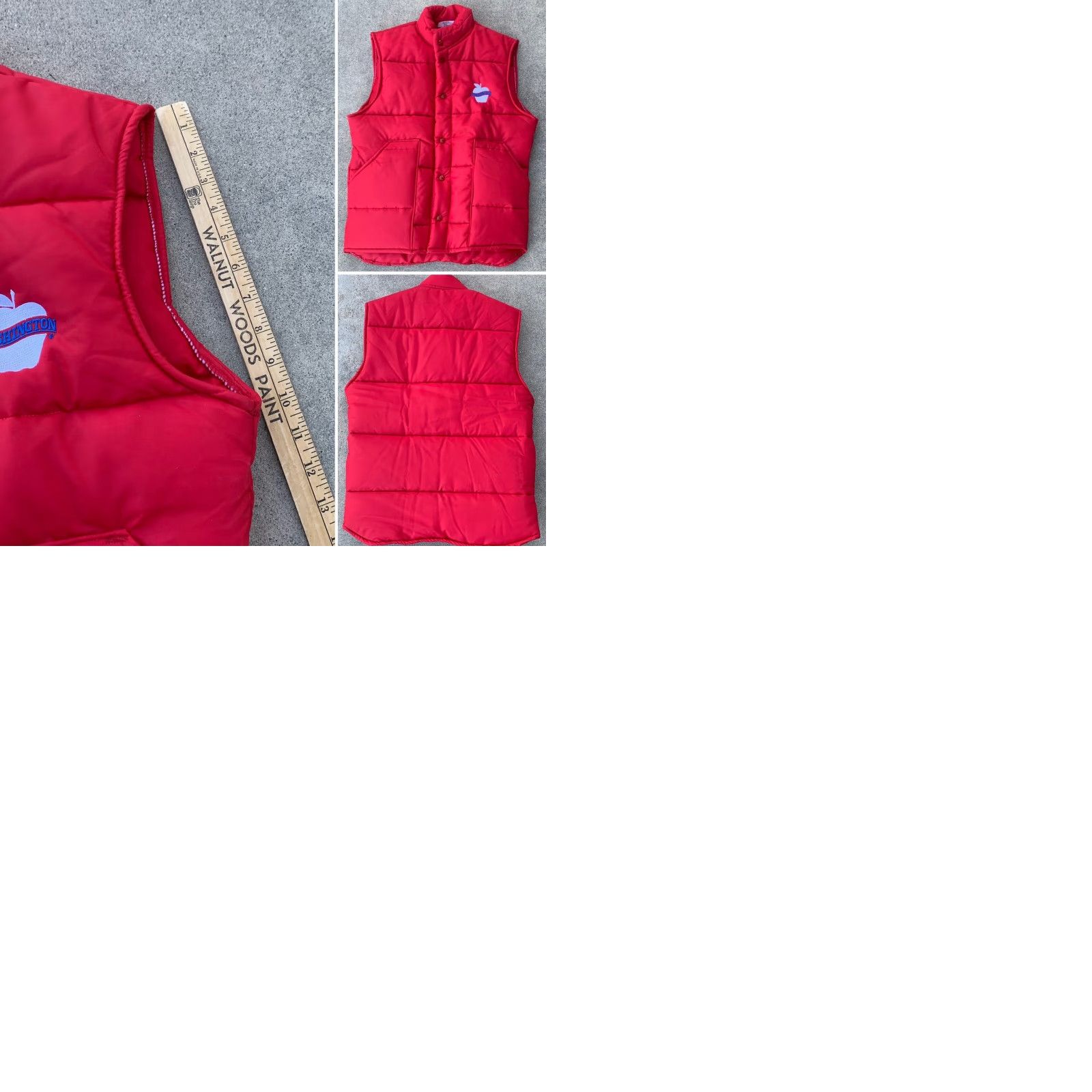 Vintage Vtg Washington Apple Embroidered Puffer Vest King Louie Union Made 70s 80s M Red Nylon Puffer Jacket Womens/Mens? Size US M / EU 48-50 / 2 - 9 Thumbnail