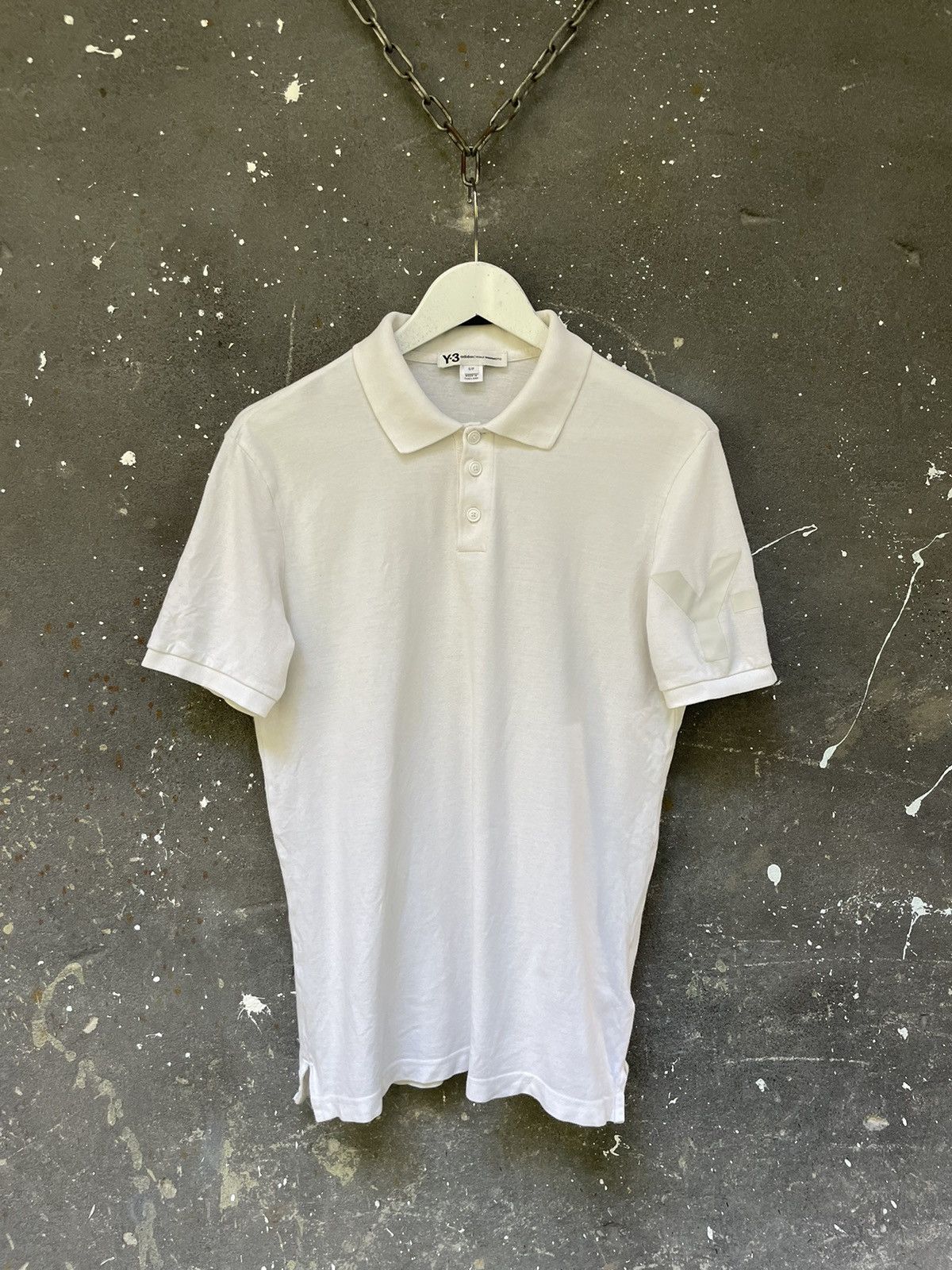Y-3 Y-3 Adidas Yohji Yamamoto White Polo T-Shirt Size US S / EU 44-46 / 1 - 1 Thumbnail