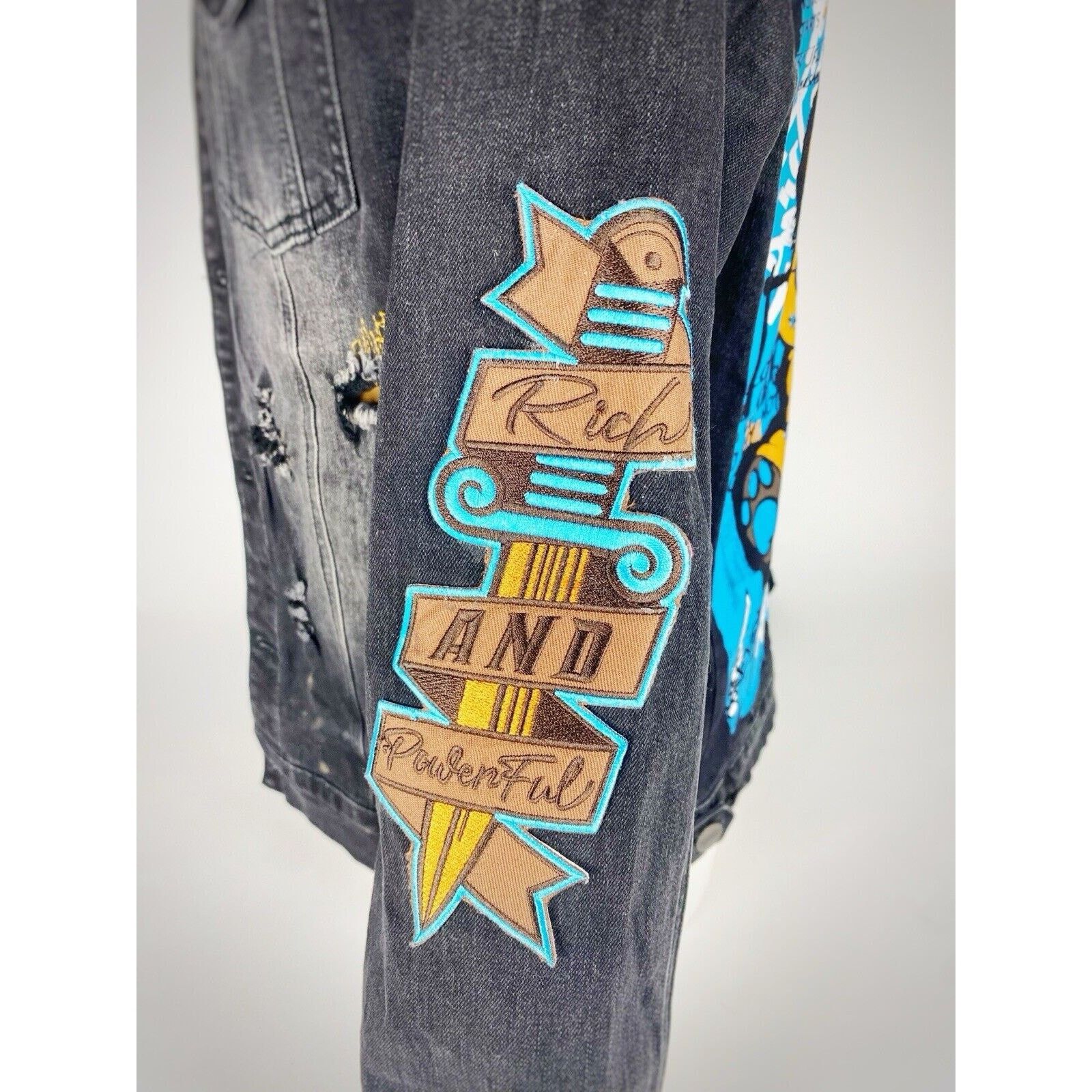 Other Majestik Distressed Rage of Rebellion Black Denim Jacket S Size US S / EU 44-46 / 1 - 9 Thumbnail