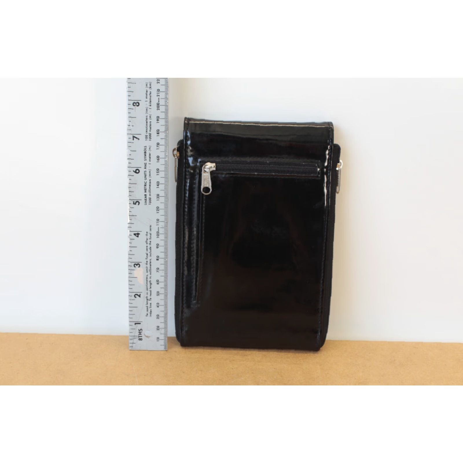 Esprit VINTAGE Esprit Black Patent Leather Wallet Womens Zip-Around 80s 90s Credit Card Folding Fast Shipping Size ONE SIZE - 5 Thumbnail