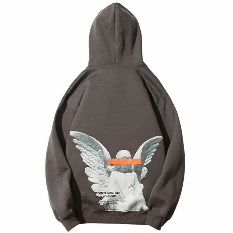 Vintage Angels Grey Hoodie Sweatshirt Pullover Jersey Jumper