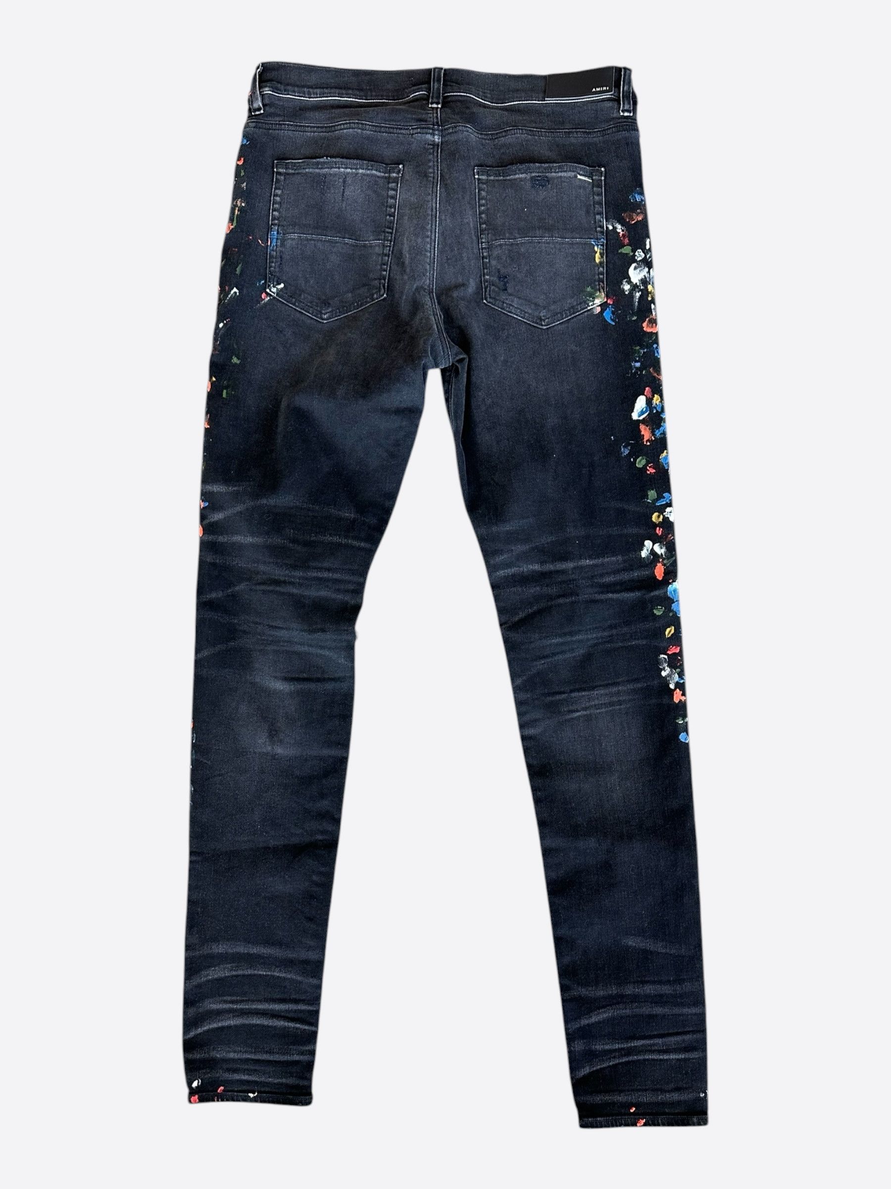 Amiri Amiri Aged Black Paint Splatter Distressed Jeans Size US 38 / EU 54 - 2 Thumbnail