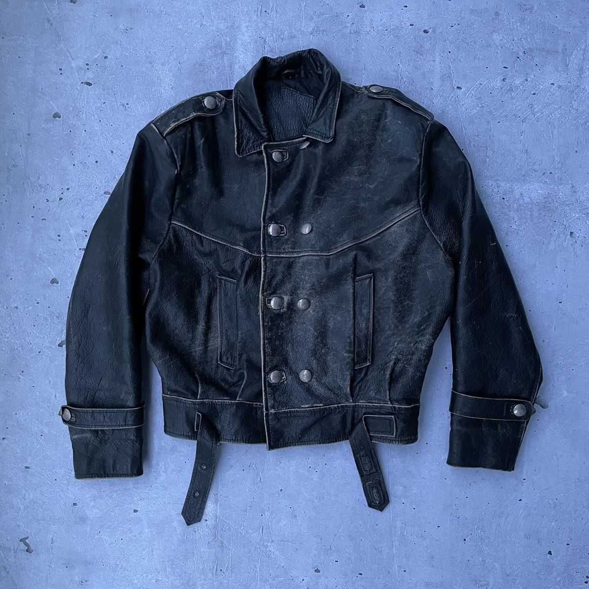 Vintage 🔥very rare🔥80s j-31 vintage leather jacket with iron buttons Size US L / EU 52-54 / 3 - 1 Thumbnail