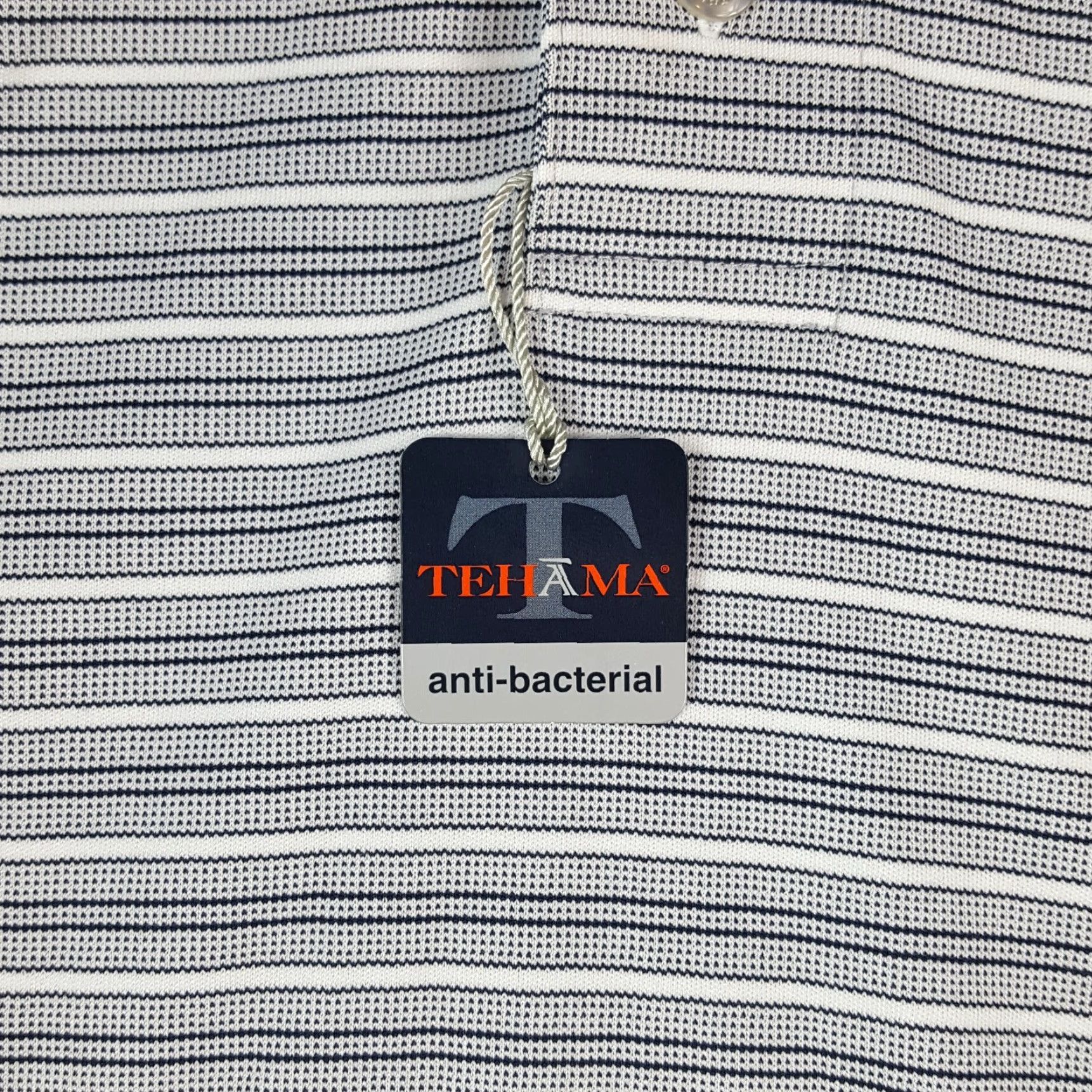 Vintage VINTAGE Tehama Breathable Striped Polo Shirt Men's L Gray Cotton Button Collared Polo Golf Shirt Size US L / EU 52-54 / 3 - 3 Thumbnail