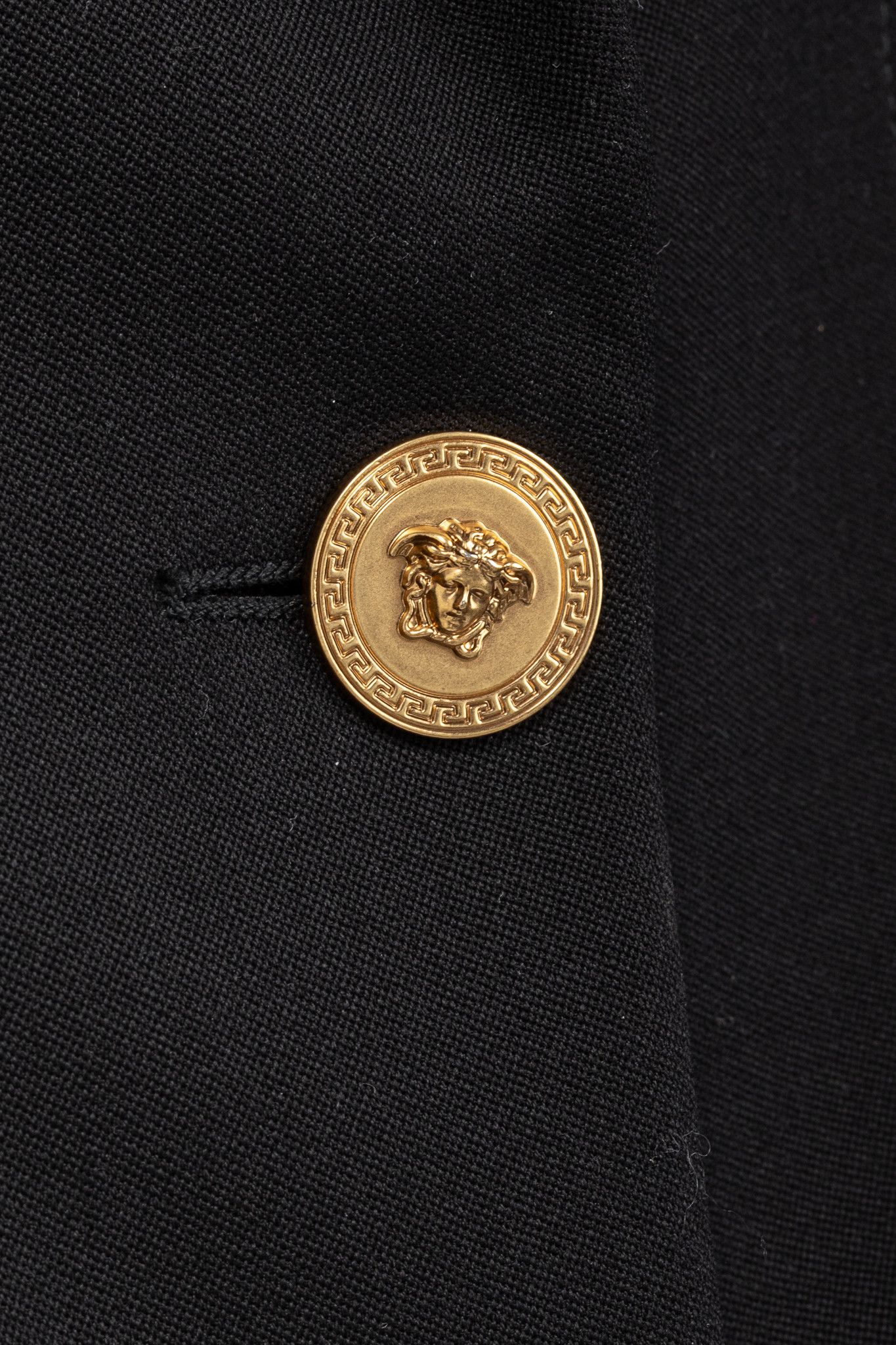 Versace Versace Black Wool Logo-Tape Blazer Size M / US 6-8 / IT 42-44 - 9 Thumbnail