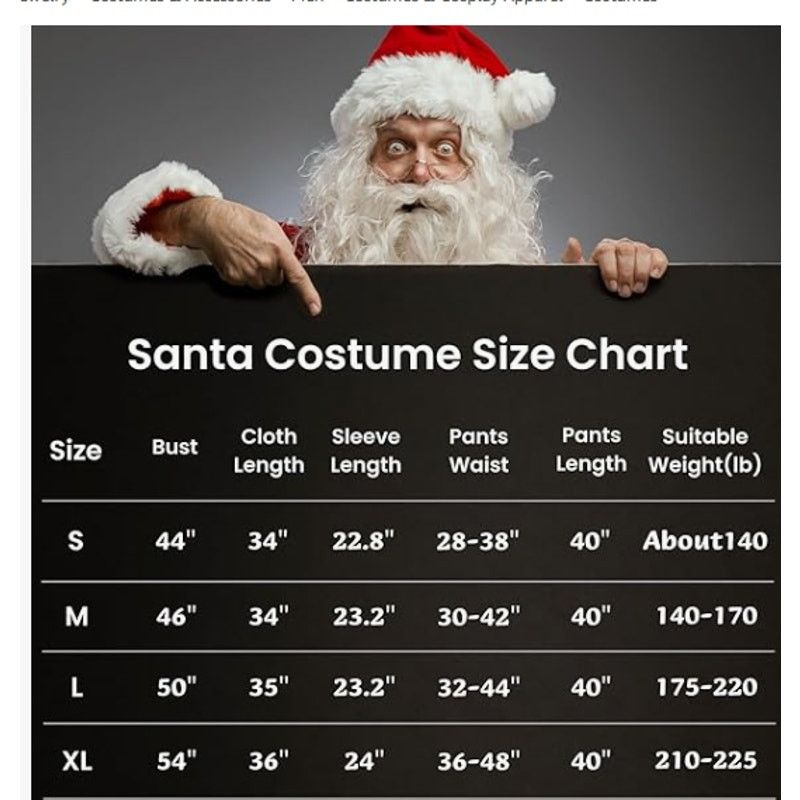 The Unbranded Brand Men's Deluxe Santa Suit 11pc. Velvet Adult LARGE Size ONE SIZE - 6 Thumbnail
