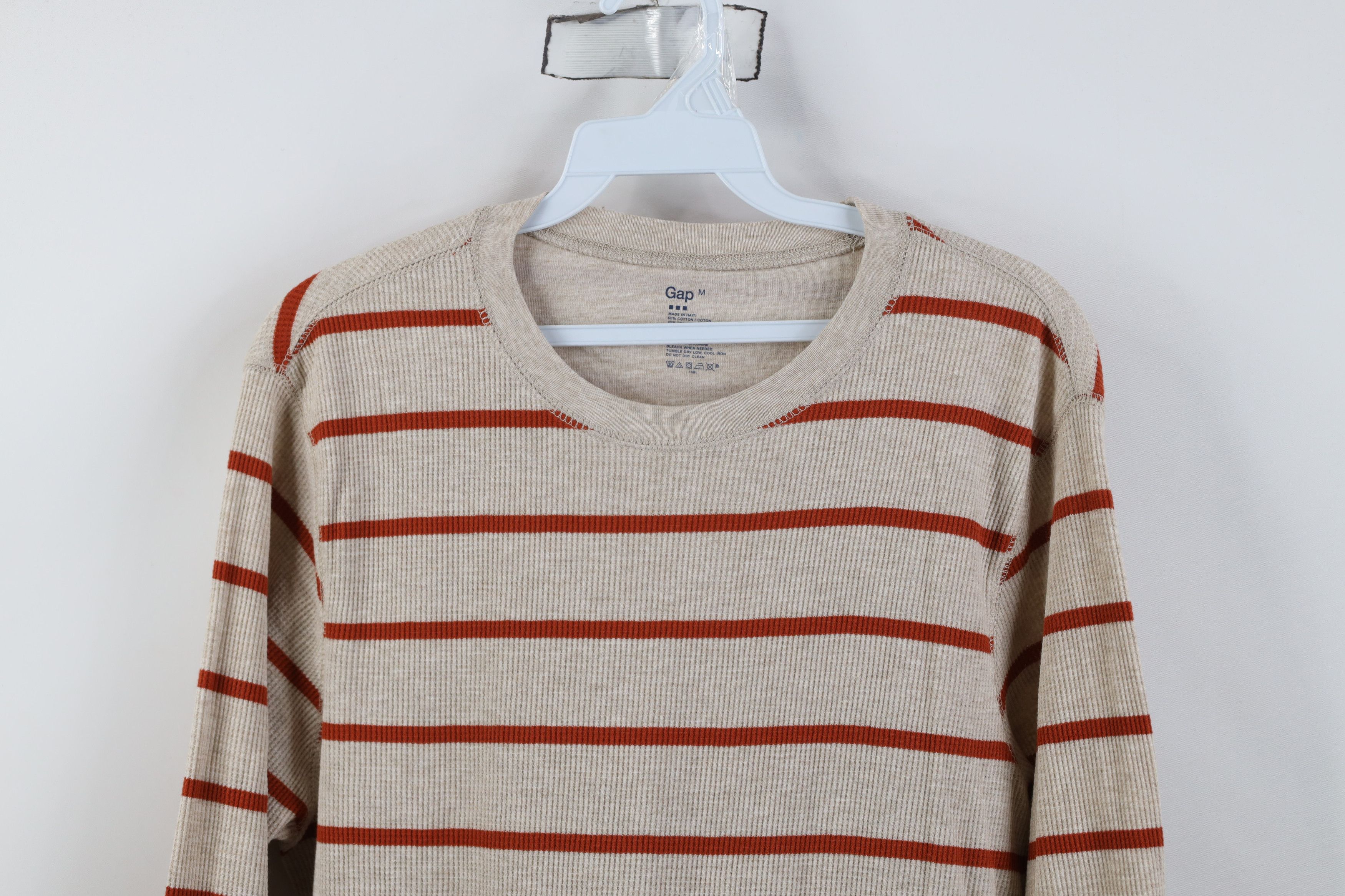 Gap Vintage Y2K Gap Waffle Knit Striped Long Sleeve T-Shirt Size US M / EU 48-50 / 2 - 2 Thumbnail