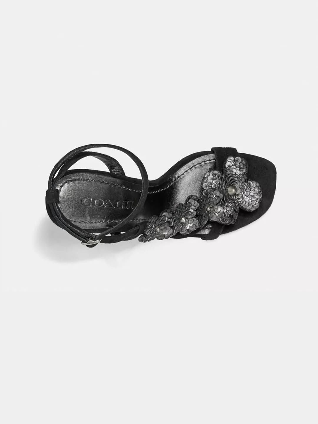 Coach Coach Suede Floral High Heel Sandals Black US 8 Size US 8 / IT 38 - 3 Thumbnail