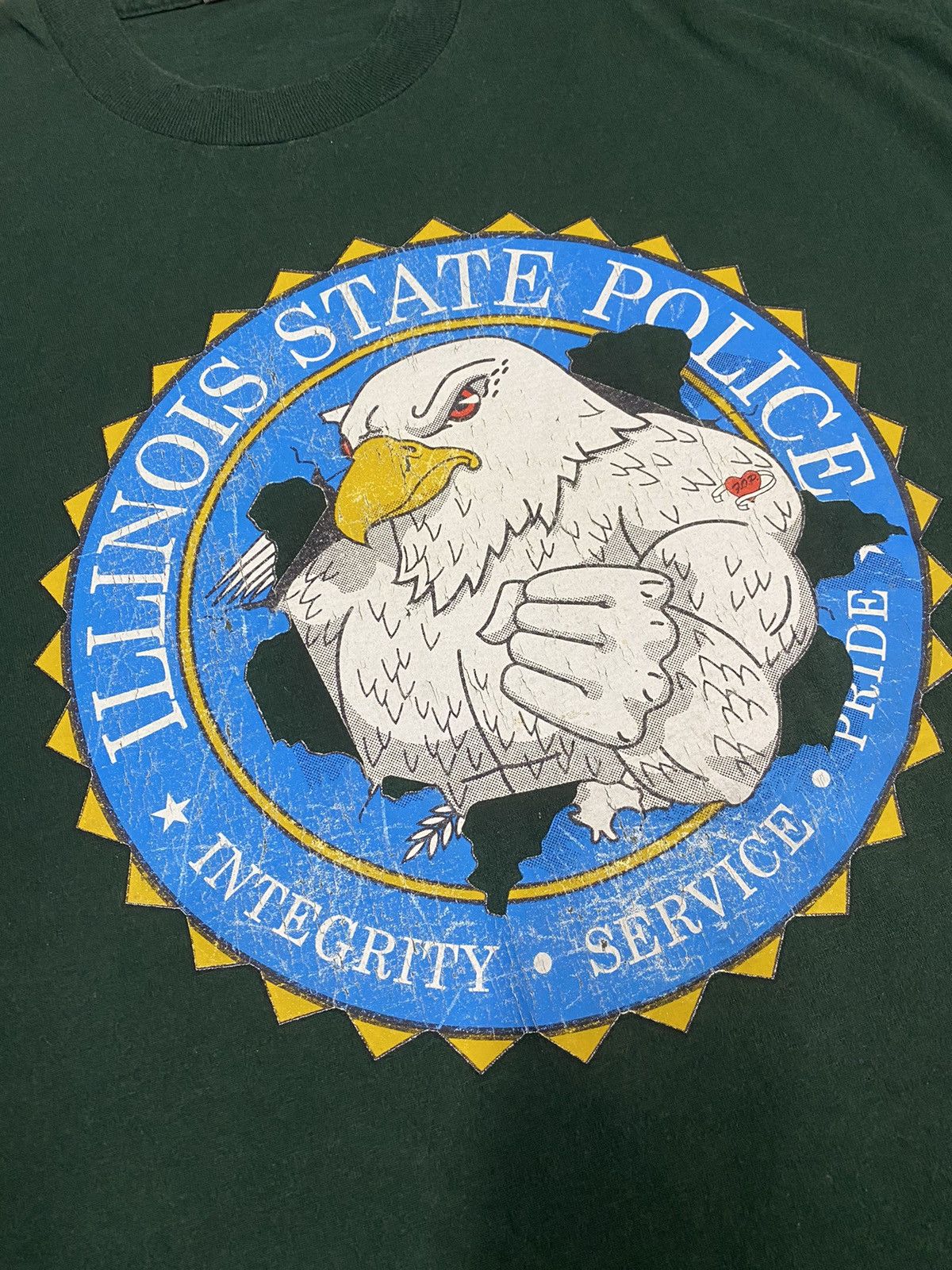 Fruit Of The Loom × Vintage VINTAGE ILLINOIS STATE POLICE 90s RARE TEE Size US XL / EU 56 / 4 - 3 Thumbnail
