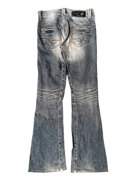 Edwin VINTAGE SOMETHING EDWIN FLARED JEANS FADED STYLE PUNK Size 32" / US 10 / IT 46 - 3 Thumbnail