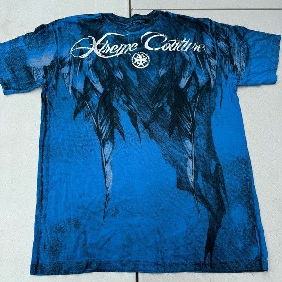 Affliction × Designer NEW XTREME COUTURE BLUE T-SHIRT SZ 2XL XXL Size US XXL / EU 58 / 5 - 5 Thumbnail