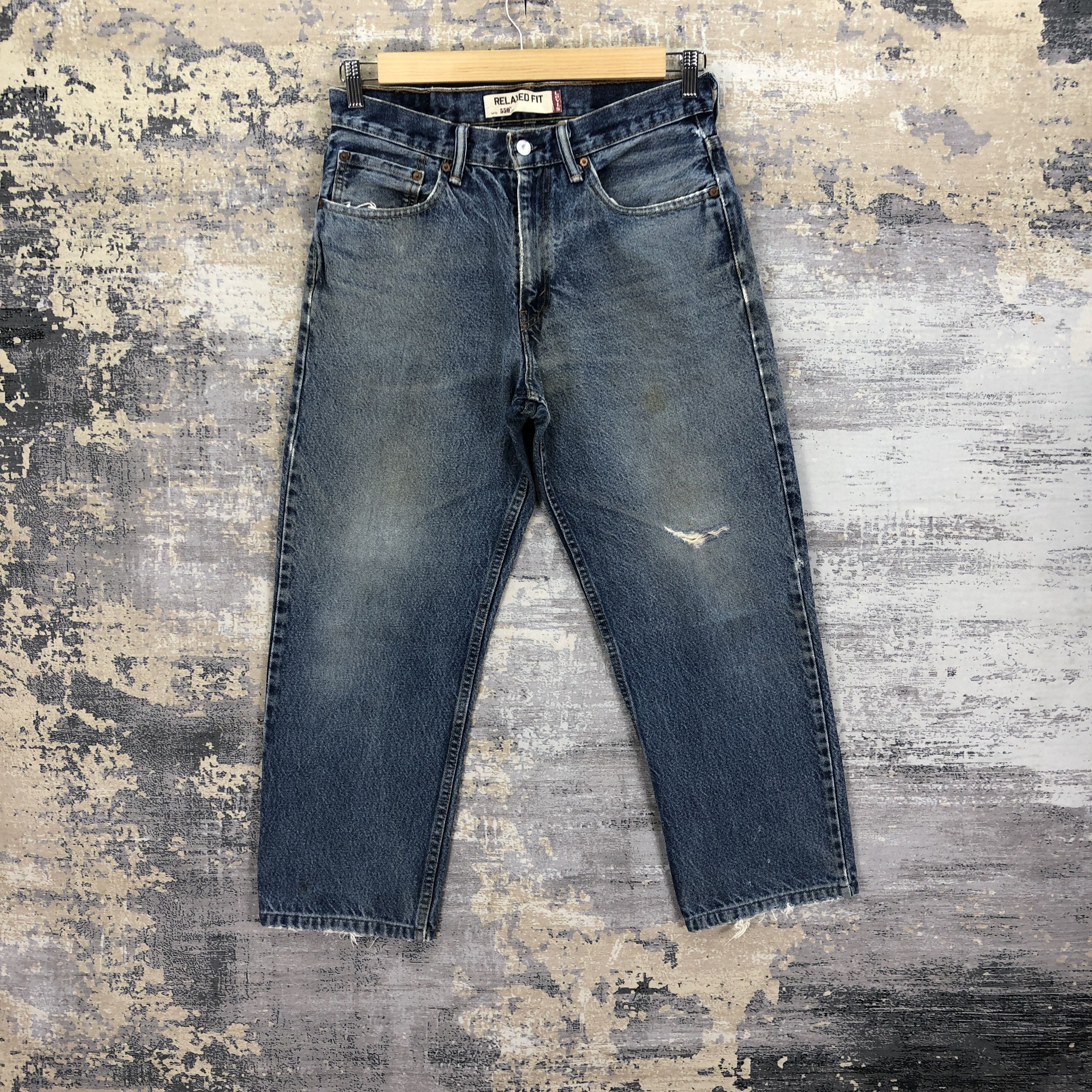 Levi's × Vintage Vintage Levis 550 Faded Jeans Levi's Ripped Stonewash Denim Size US 30 / EU 46 - 1 Thumbnail