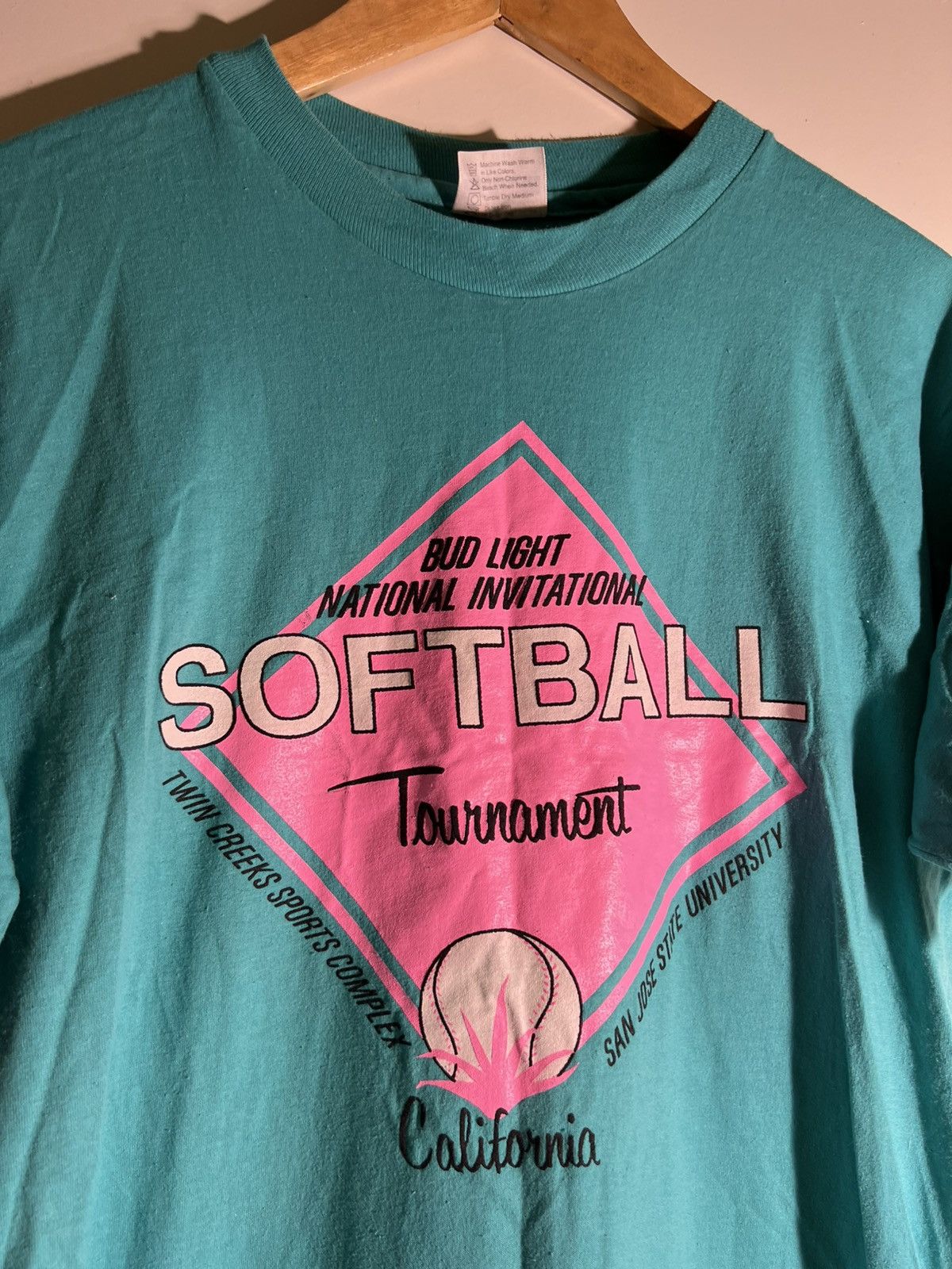 Vintage 80’s 90’s VTG Vintage Bud Light California Softball T Shirt Size US L / EU 52-54 / 3 - 3 Thumbnail