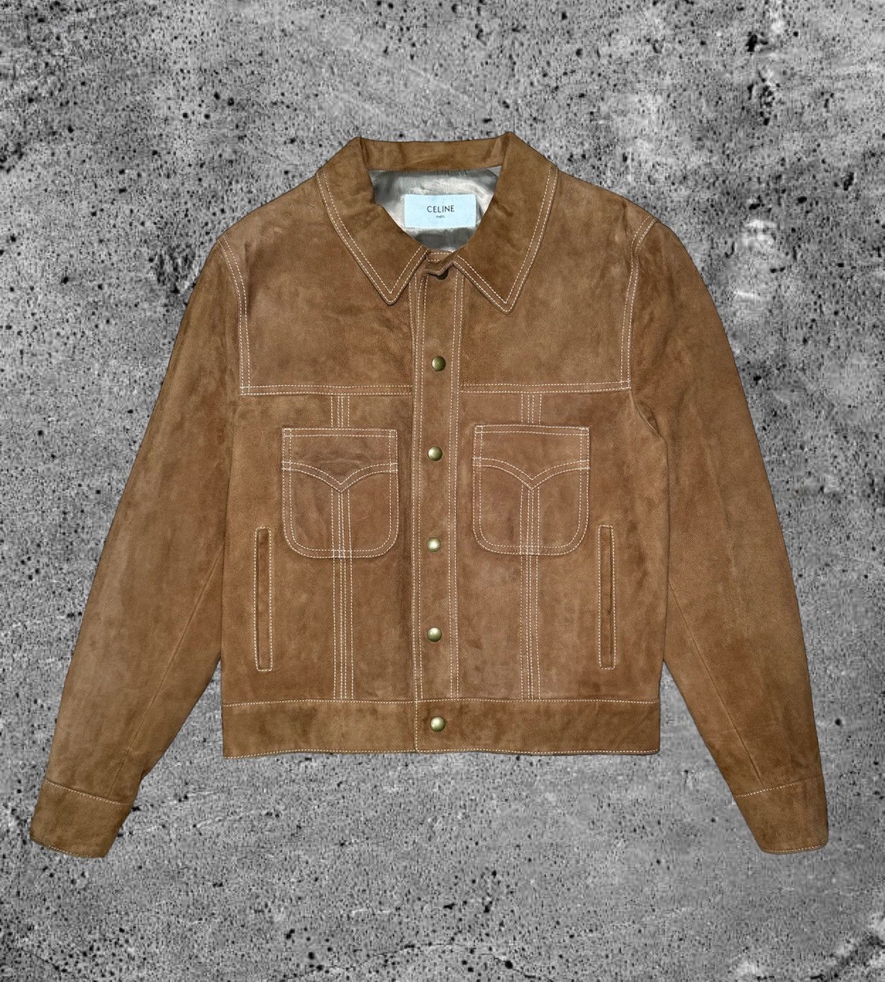 VIP【関税送料無料】希少 Celine Aviateur Brode Blouson CELINE セリーヌ サイズ:48 2EB16280D スタッズ装飾ハーネス