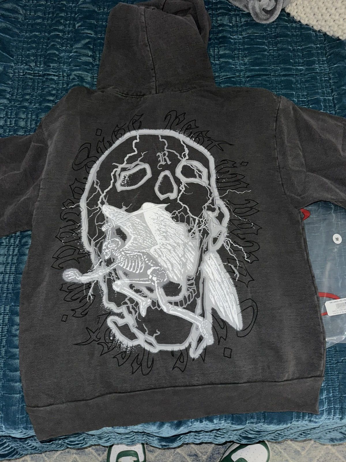 Revenge Skeleton Angel Hoodie Vintage Black Size US M / EU 48-50 / 2 - 2 Thumbnail