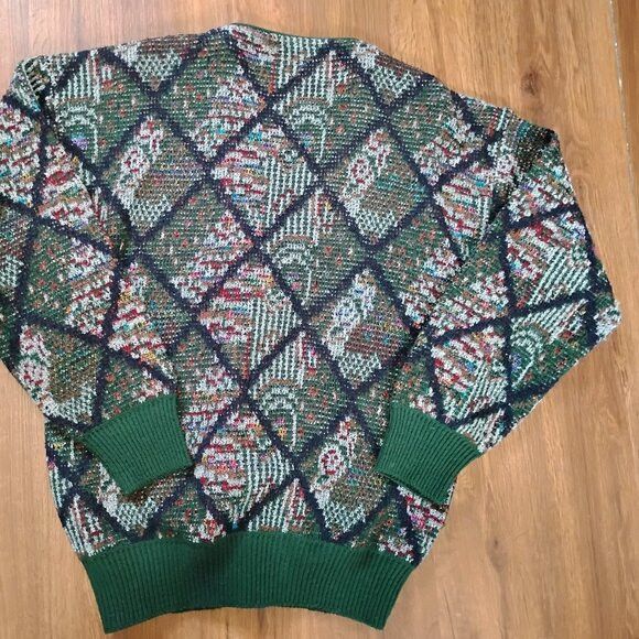 Other Vintage Sears Roebuck Diamond Tiles Cardigan Sweater Size US M / EU 48-50 / 2 - 7 Thumbnail