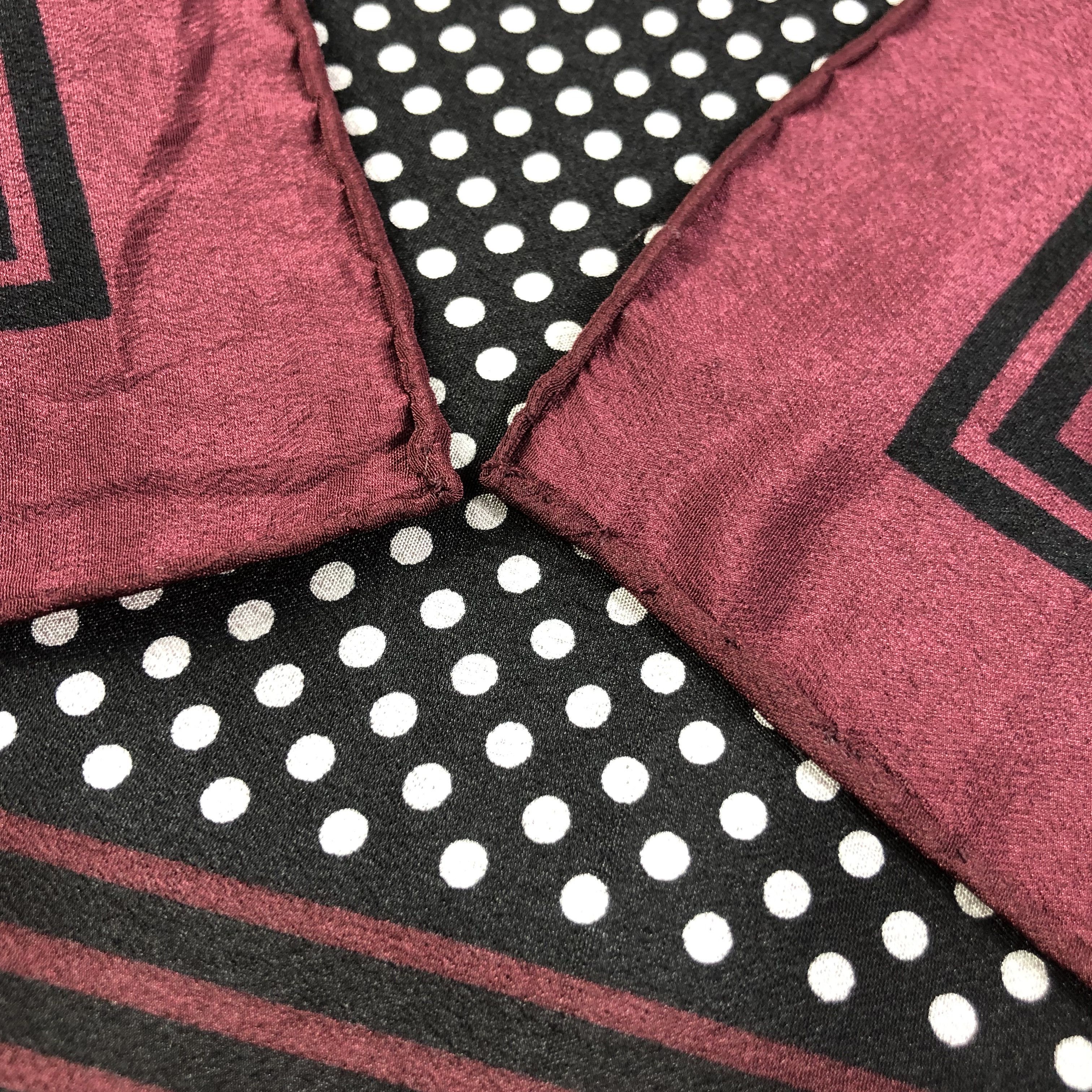 Japanese Brand Vintage Polka Dots Hand Rolled Silk Scarf M714 Size ONE SIZE - 3 Thumbnail