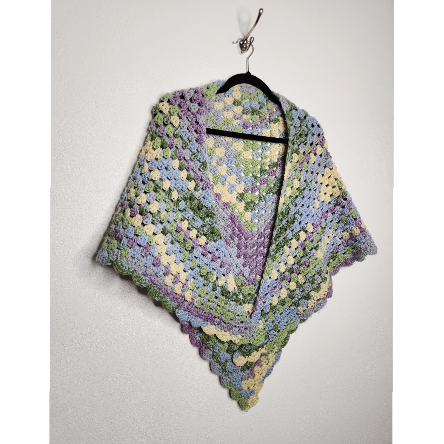 Vintage VINTAGE Hand Knit Crochet Poncho Bolero Shawl Fairy Whimsy Granma Winter Sweater Size M / US 6-8 / IT 42-44 - 2 Thumbnail
