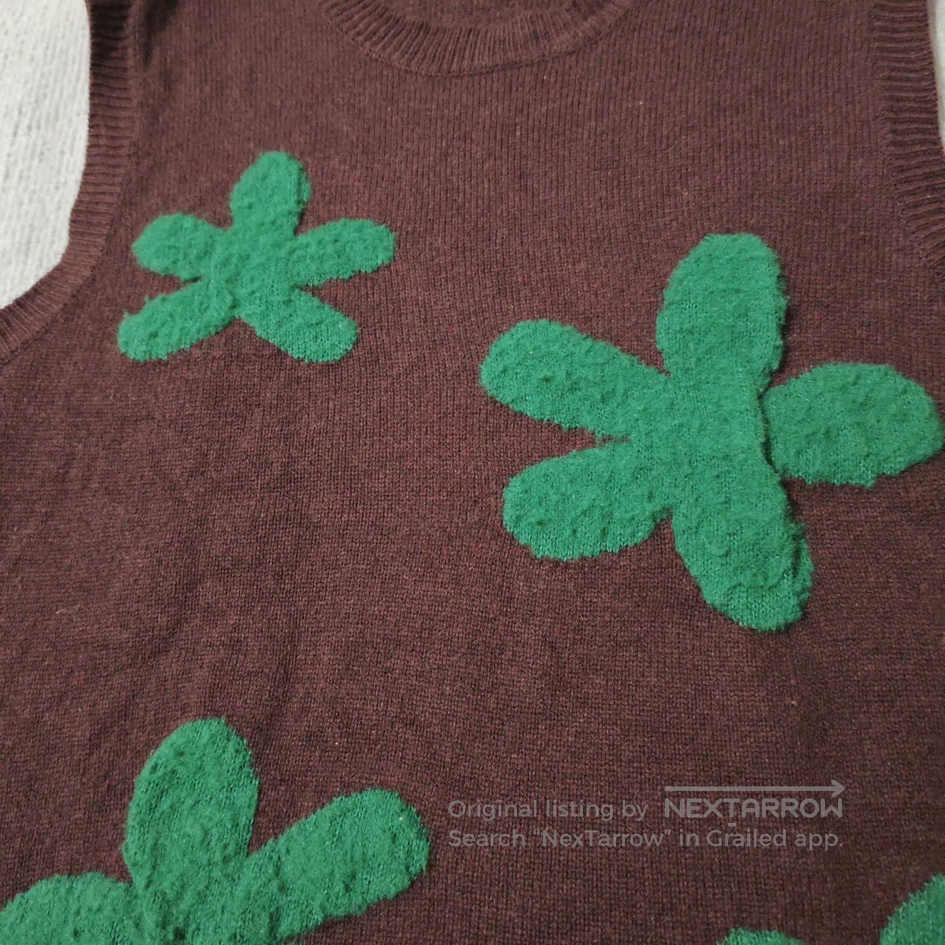 Undercover Undercover 01aw Green Flower Knit Vest. Size US M / EU 48-50 / 2 - 4 Thumbnail