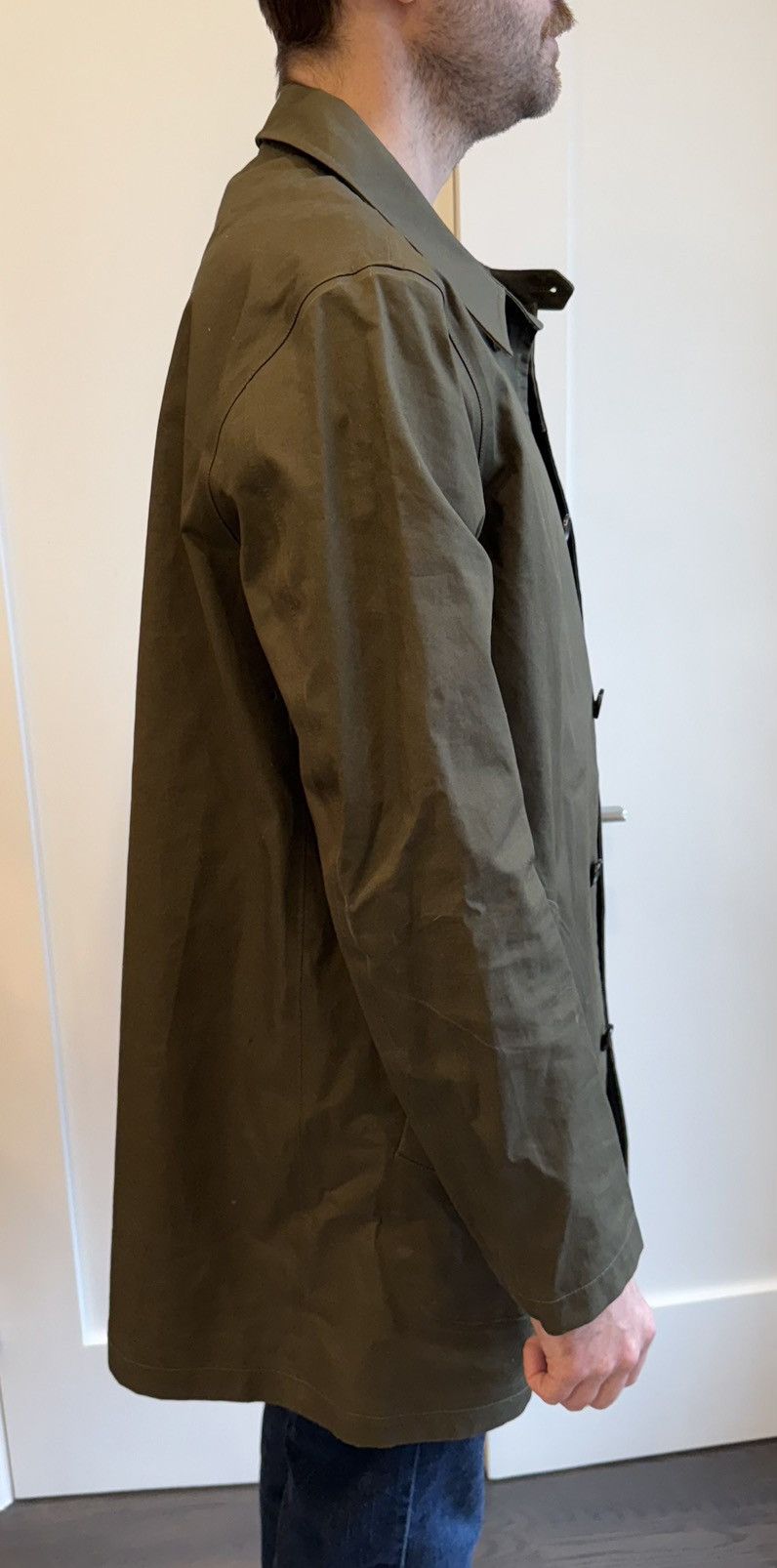 Club Monaco Green Trench (Waxy/Stiff Cotton) Size US L / EU 52-54 / 3 - 3 Thumbnail