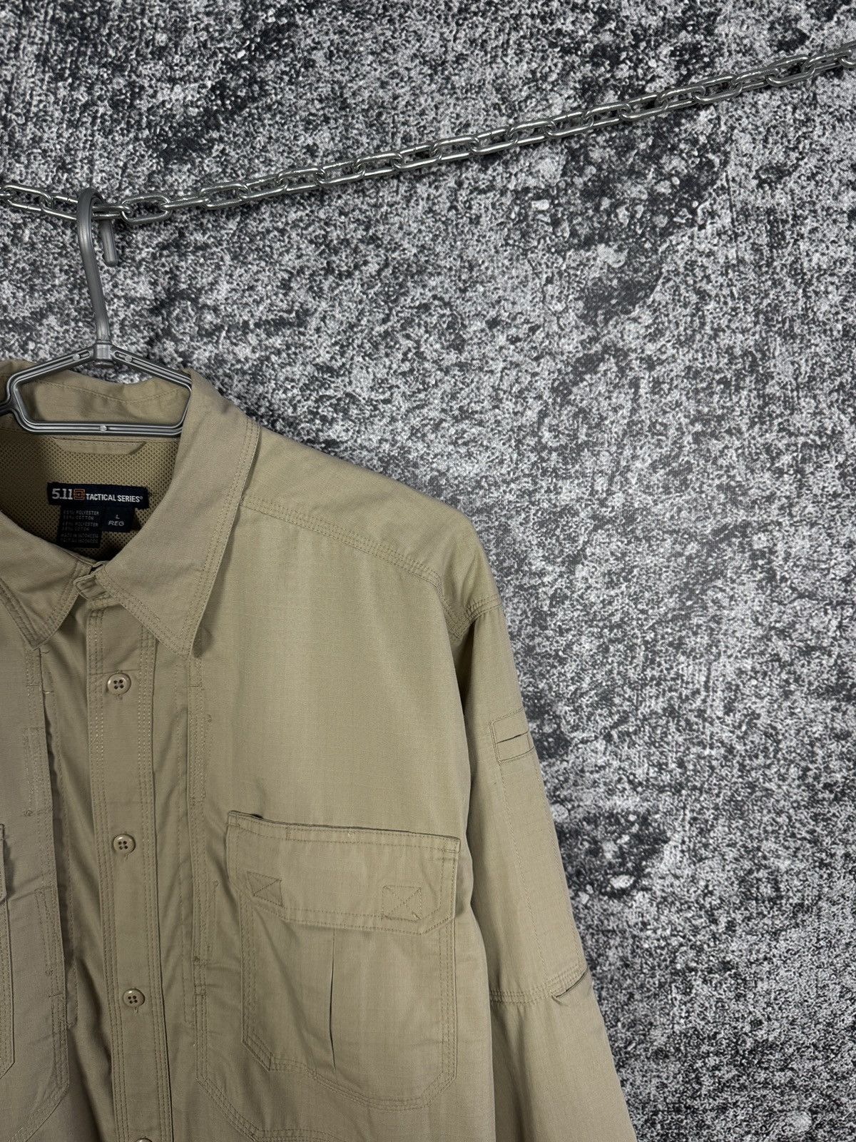 5.11 Mens 5.11 Tactical Series Long Sleeve Shirt Army Button Up Size US L / EU 52-54 / 3 - 2 Thumbnail