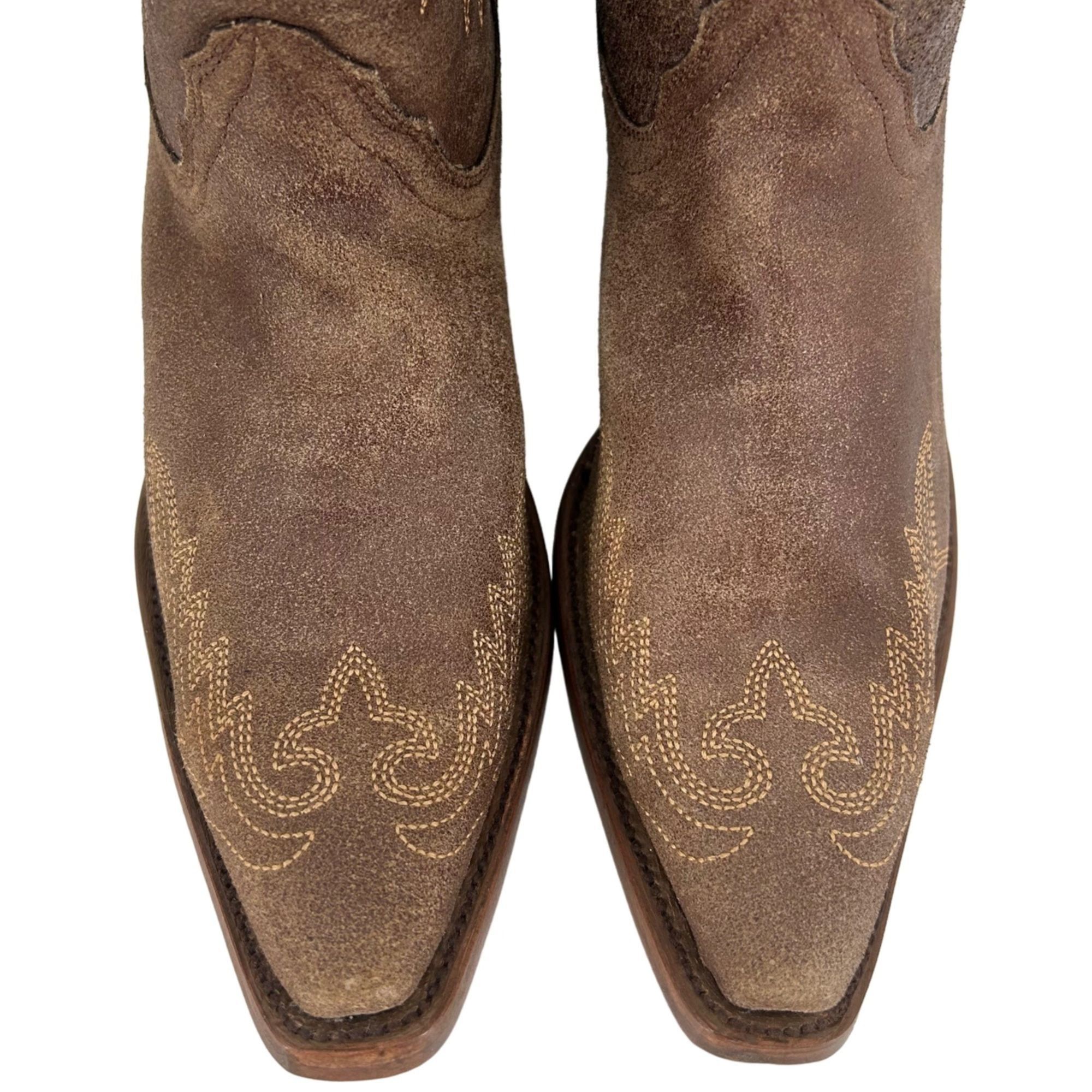 Corral Corral Boots Women's 8M Brown Suede Leather Studded Ropers Size US 8 / IT 38 - 2 Thumbnail