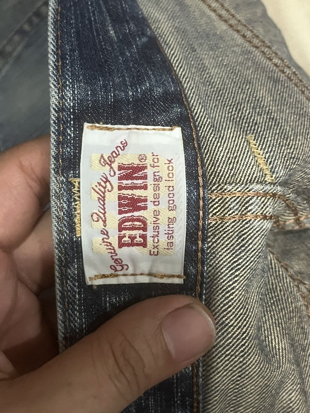 Edwin Vintage Edwin XVS Japan Blue Washed Distressed Jeans Size US 34 / EU 50 - 17 Thumbnail