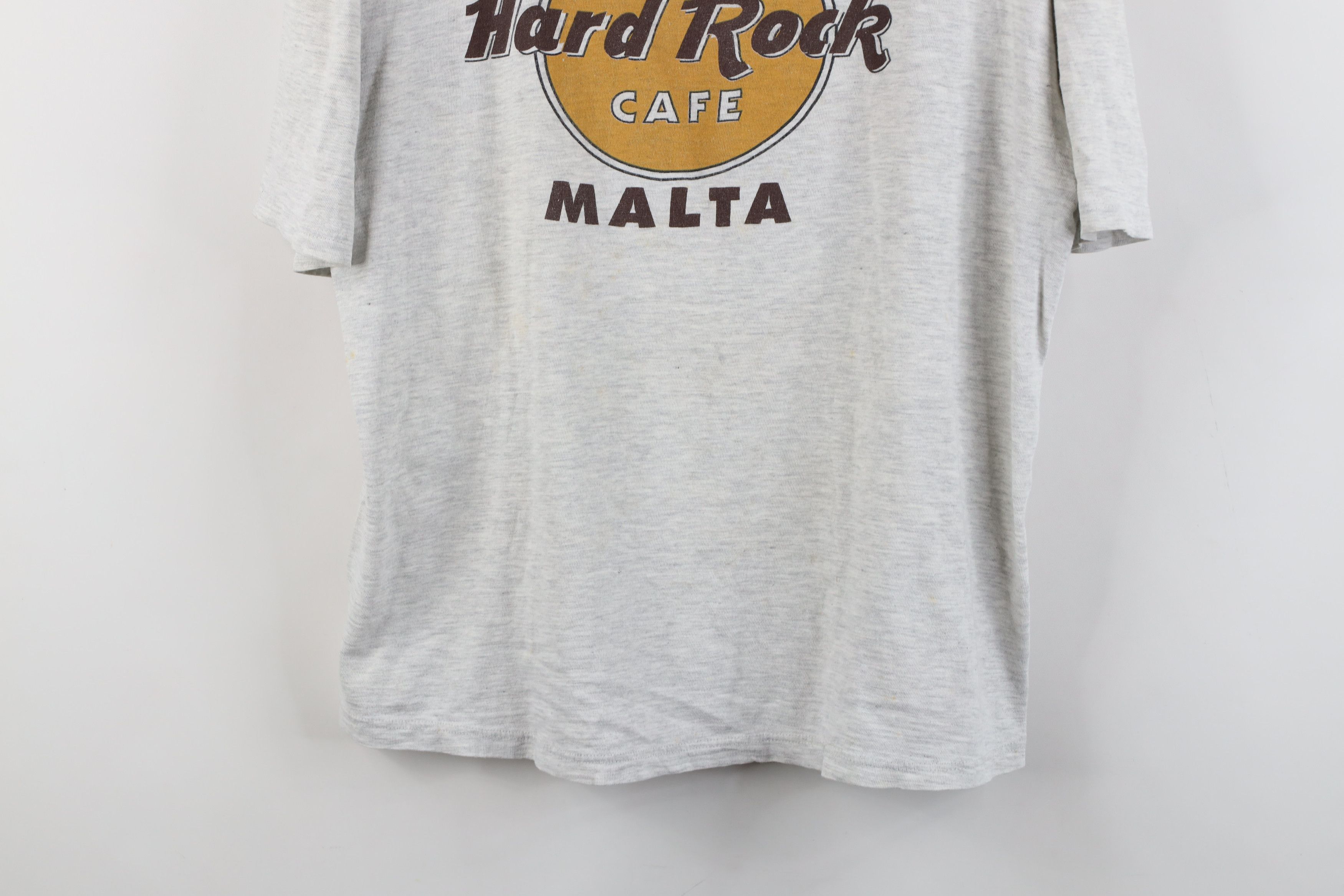 Hard Rock Cafe Vintage 90s Hard Rock Cafe Malta T-Shirt Heather Gray Size L / US 10 / IT 46 - 3 Thumbnail