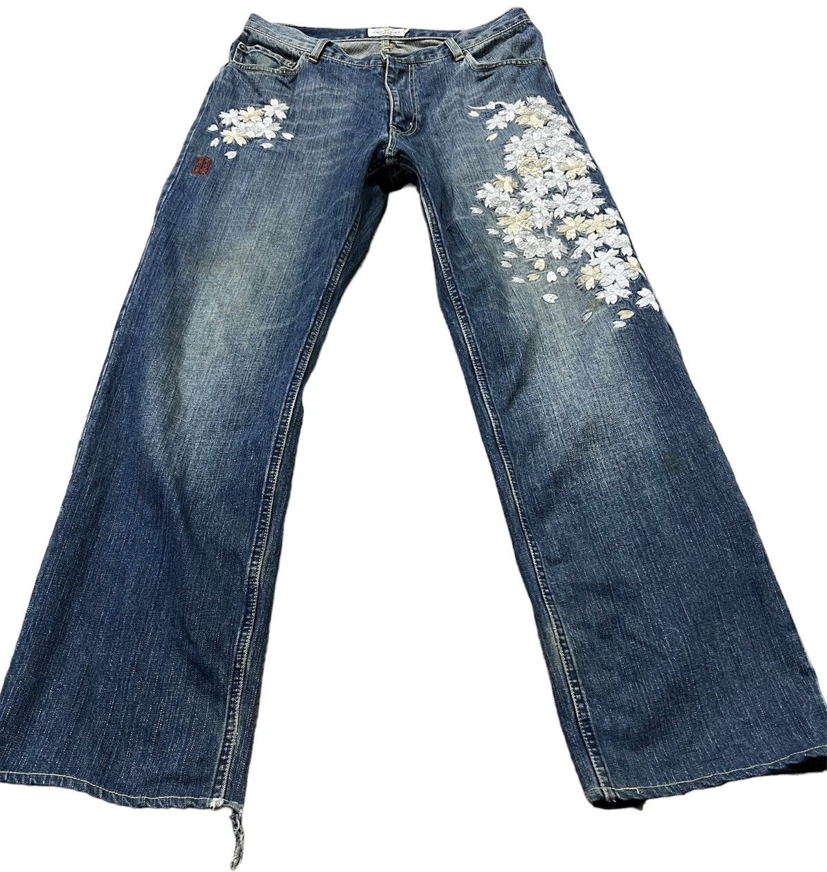 image of If Six Was Nine x Vintage Karakuri Generation Embroidery Jeans in Blue, Men's (Size 30)