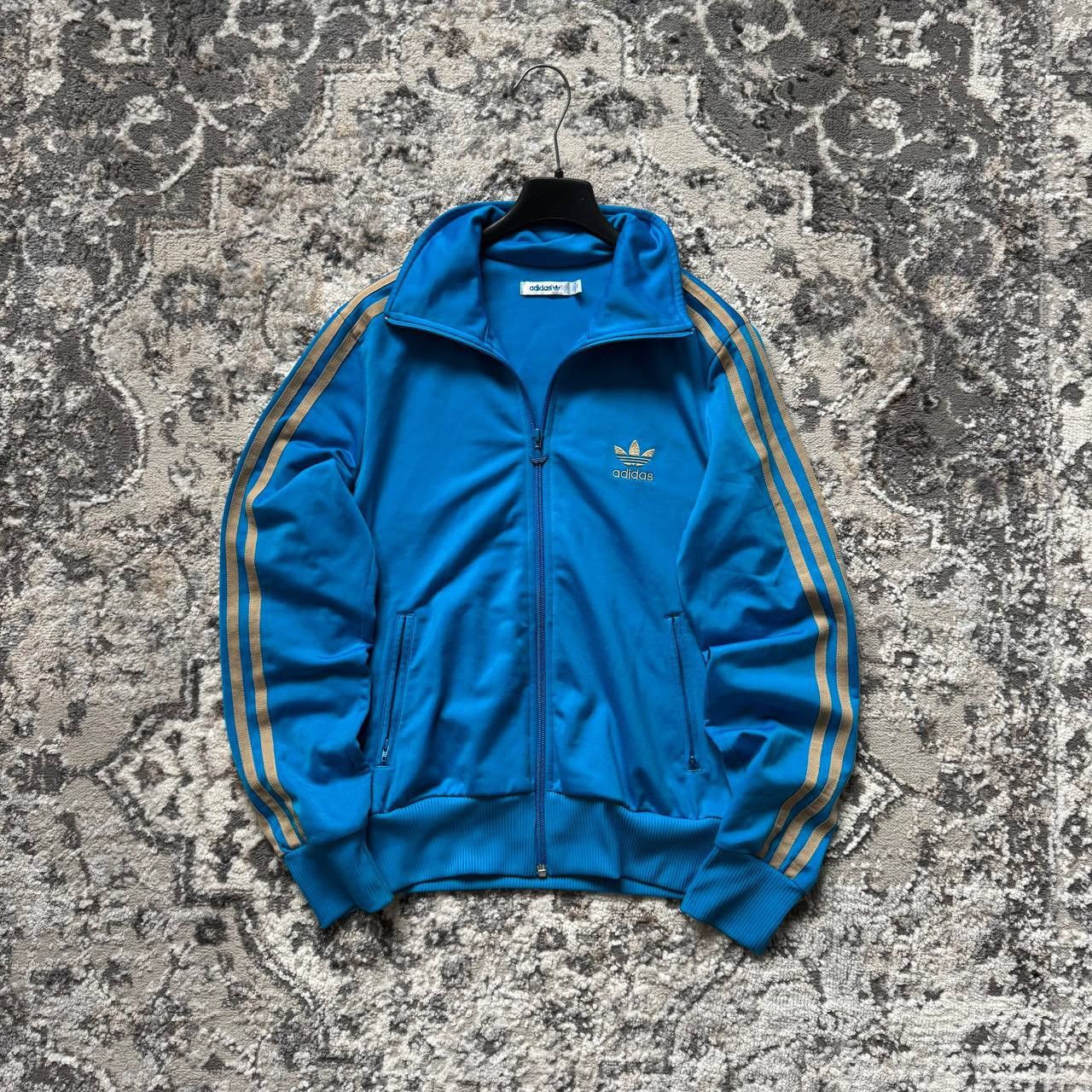 Adidas Vintage 3 Stripes Big Logo Track Jacket Adidas Blue Size US S / EU 44-46 / 1 - 1 Thumbnail