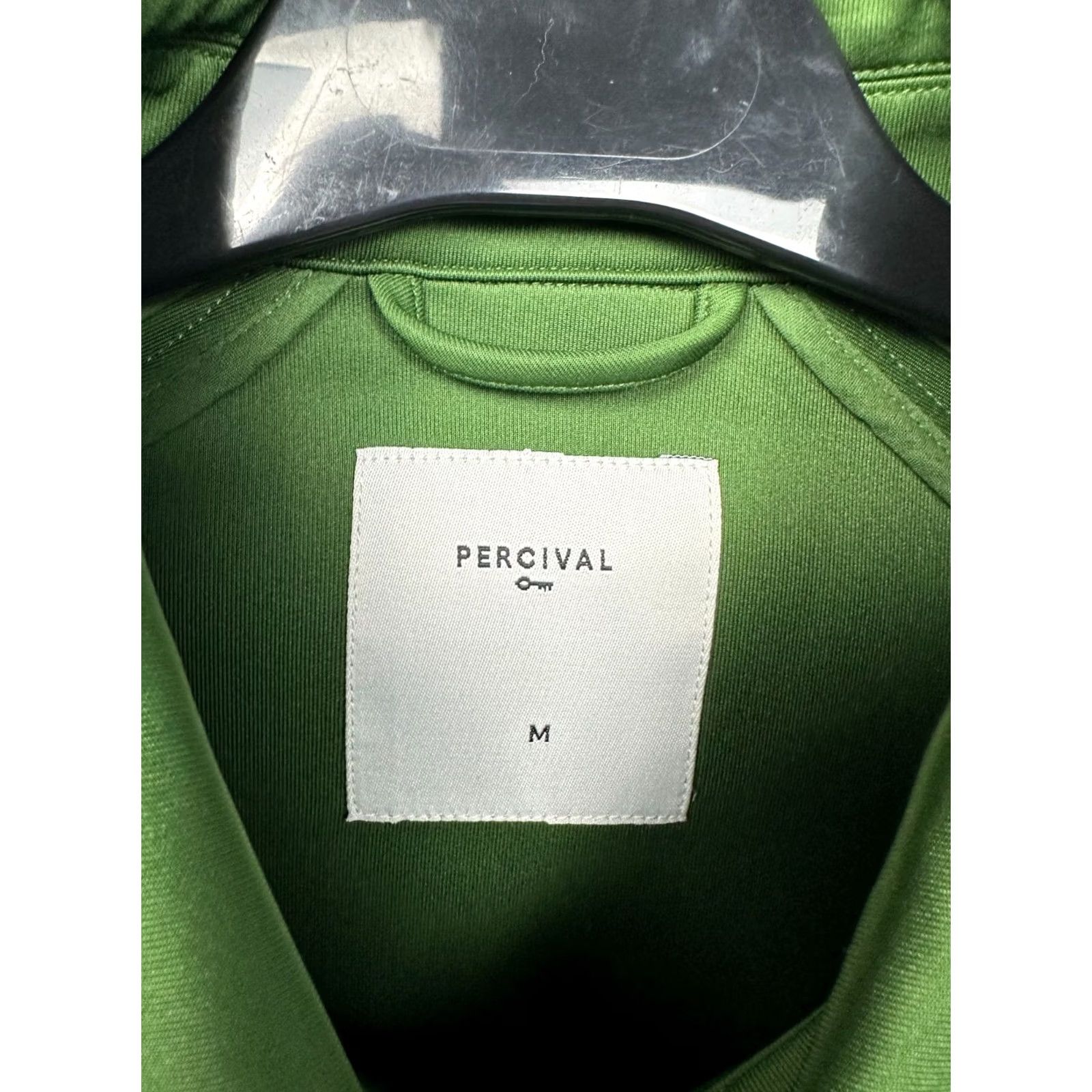 Percival Percival Mens Track Top Tracksuit Jacket Size M Green Solid Activewear Tracksuit Men M Size 40R - 3 Thumbnail