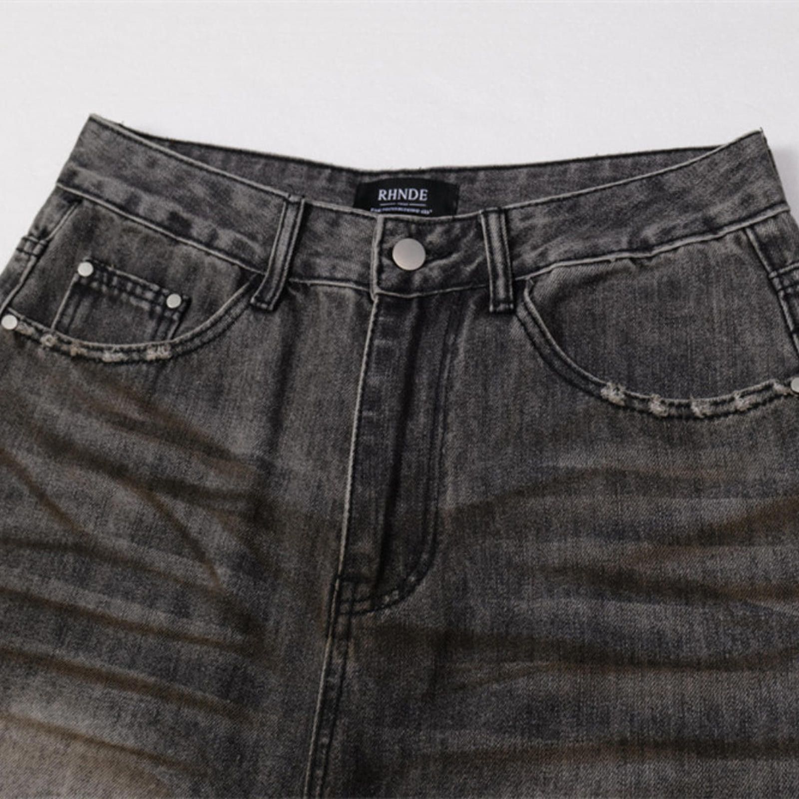 Vintage Gray Distressed Flare Jeans Size US 32 / EU 48 - 8 Thumbnail
