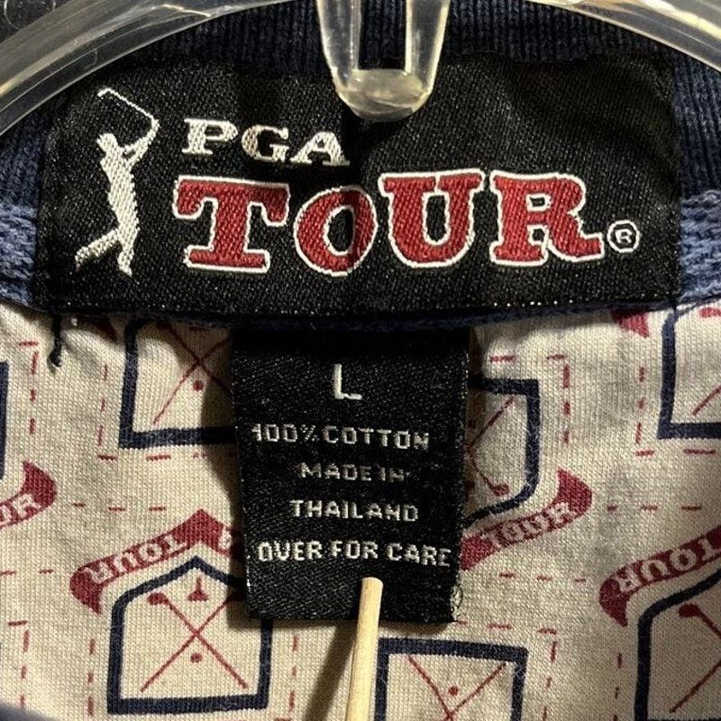 PGA Tour PGA Tour Men’s L Beige PGA Print Button Up Cotton Polo Shirt Size US L / EU 52-54 / 3 - 3 Thumbnail