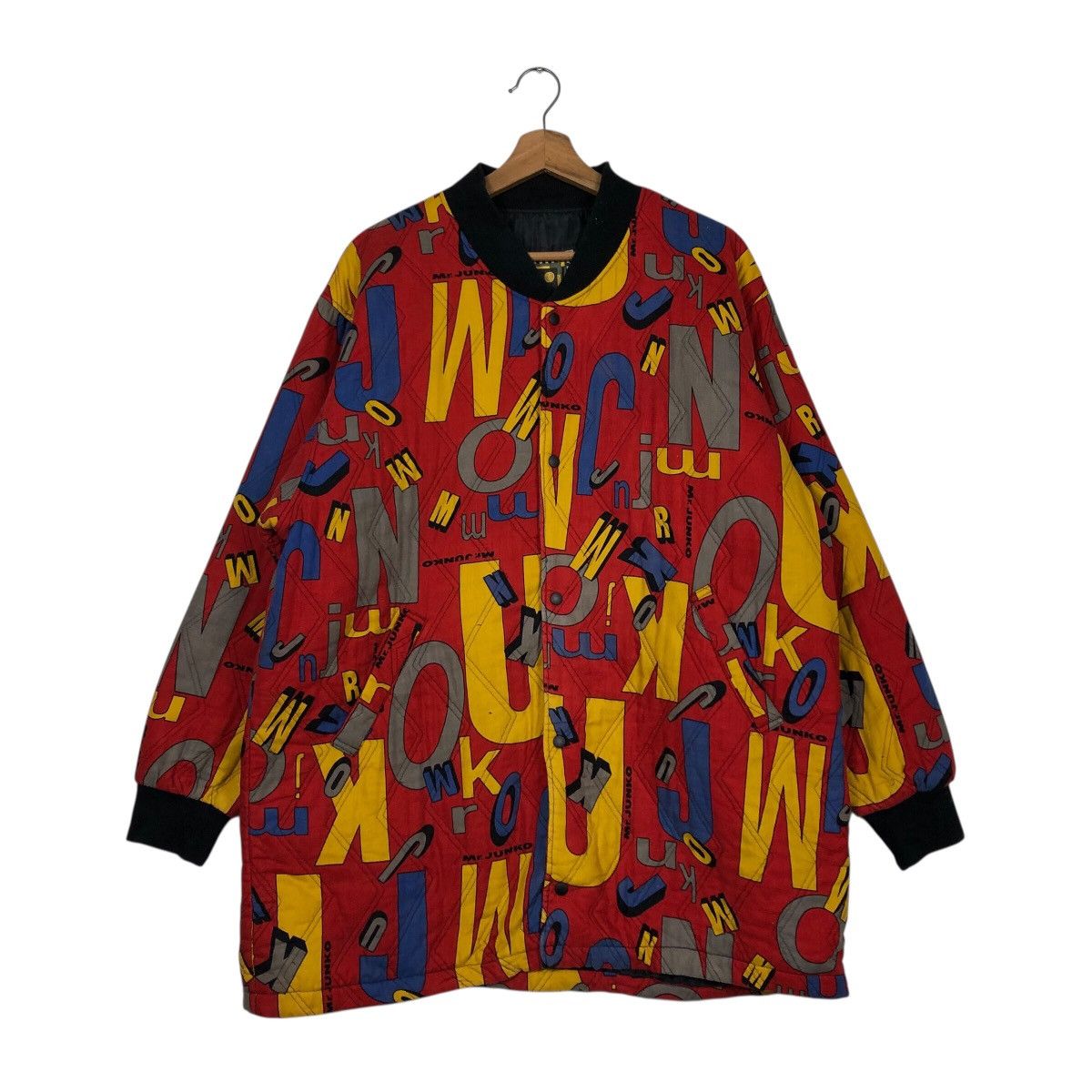 Japanese Brand Vintage Mr. JUNKO 90s Pop-Art Letter Print Bomber Jacket Size US L / EU 52-54 / 3 - 2 Thumbnail