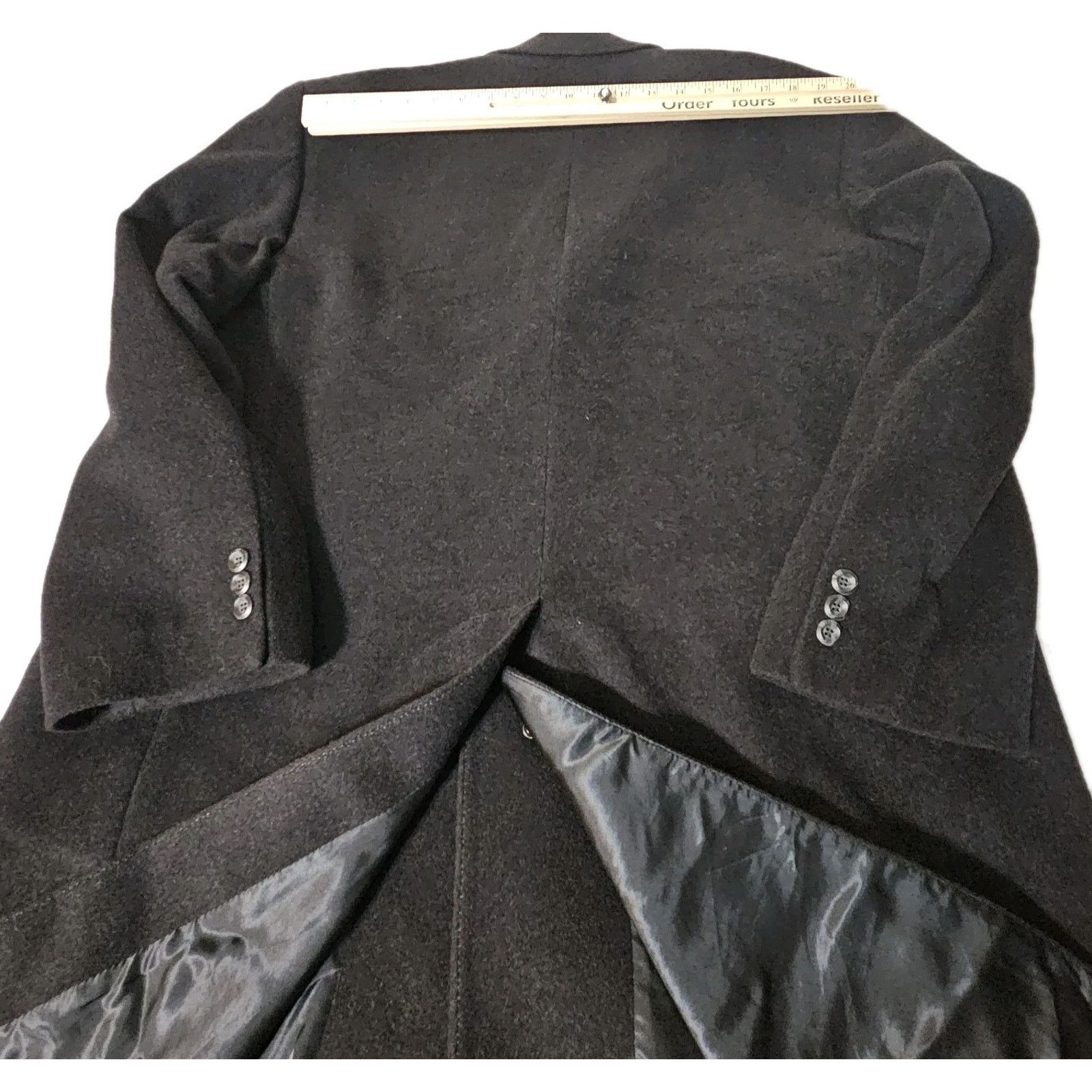 Di Bianco di Silver ITALY 50 Men's Cashmere Coat Topcoat Black 41L Size US M / EU 48-50 / 2 - 9 Thumbnail