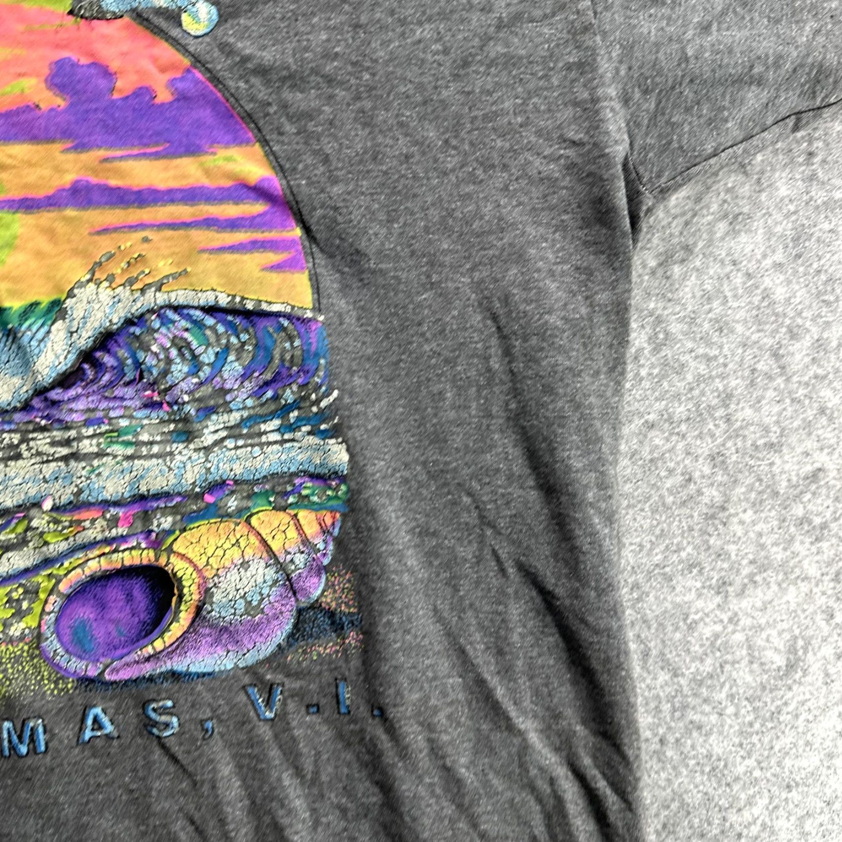 Hanes VINTAGE Hanes Fifty-Fifty Shirt Mens Large Gray St Thomas VI Graphic Made USA Size US L / EU 52-54 / 3 - 7 Thumbnail