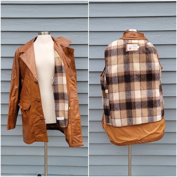 Vintage Vintage 70s Western Sears Brown Leather Shop Wool Insulated Size US L / EU 52-54 / 3 - 6 Thumbnail