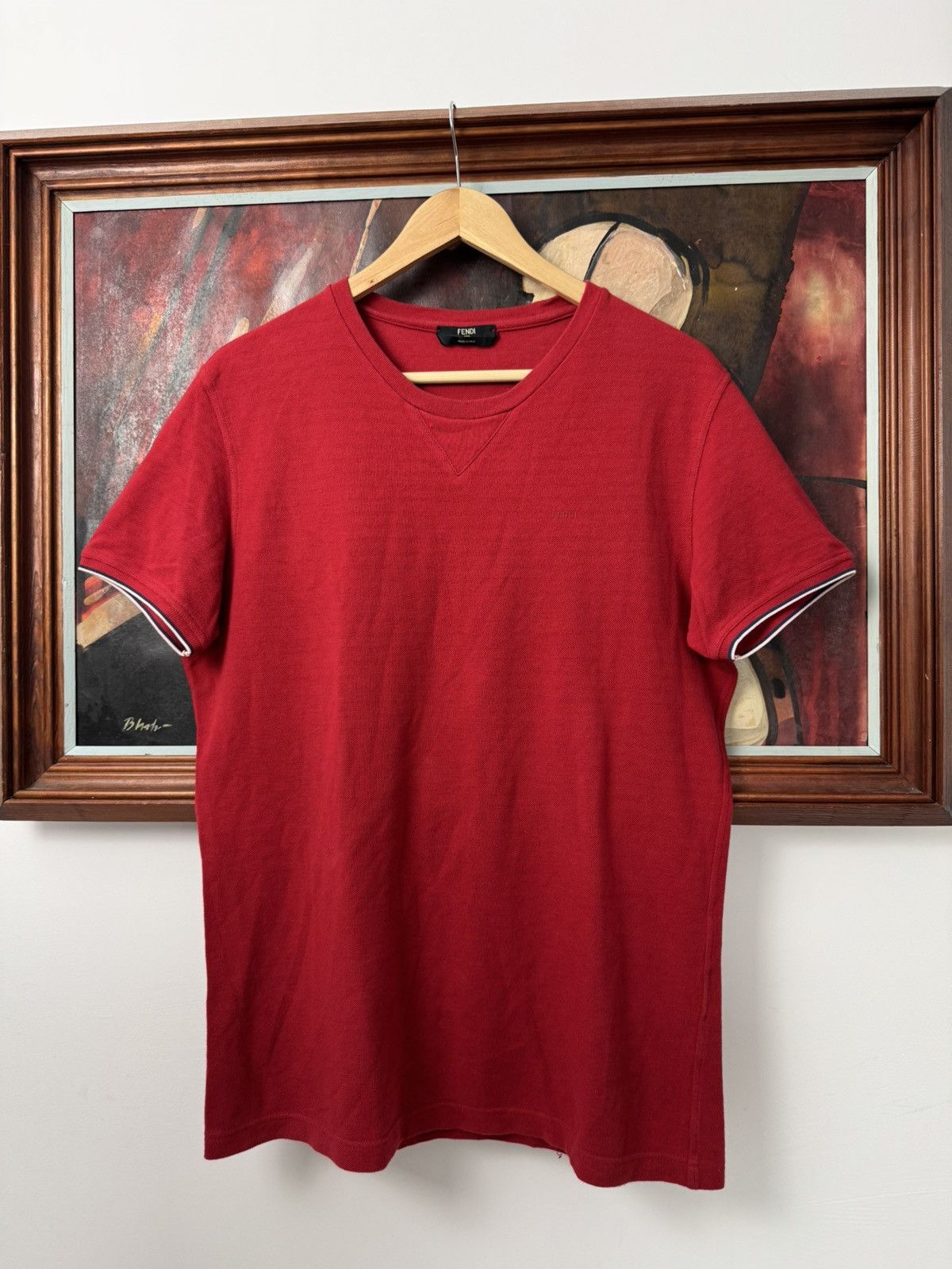Fendi Fendi tee mini logo designer high end luxury red hype Size US S / EU 44-46 / 1 - 1 Thumbnail