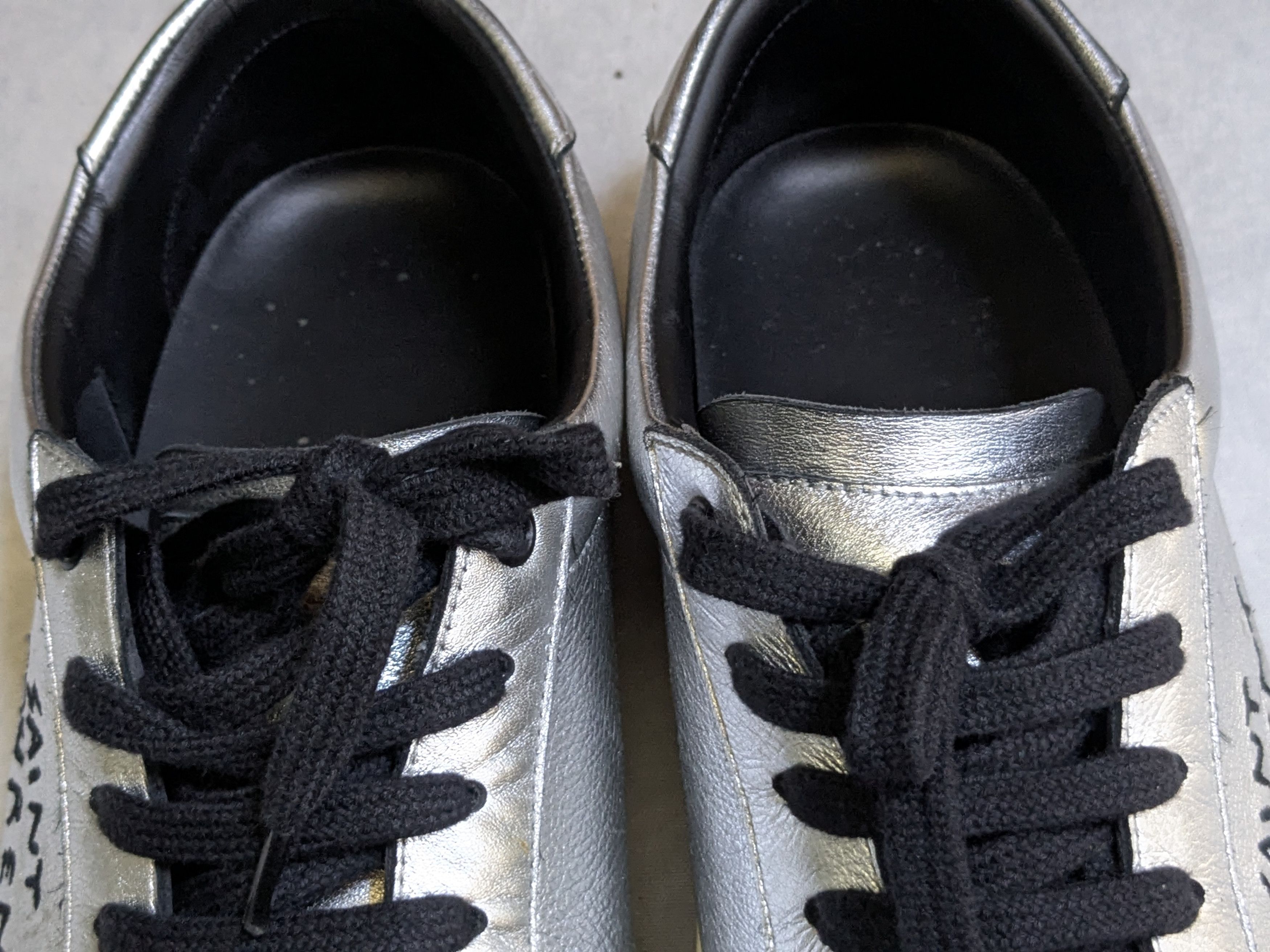 Saint Laurent Paris Saint Laurent Sneakers Silver 12 45 Low Tops Leather Court Size US 12 / EU 45 - 5 Thumbnail