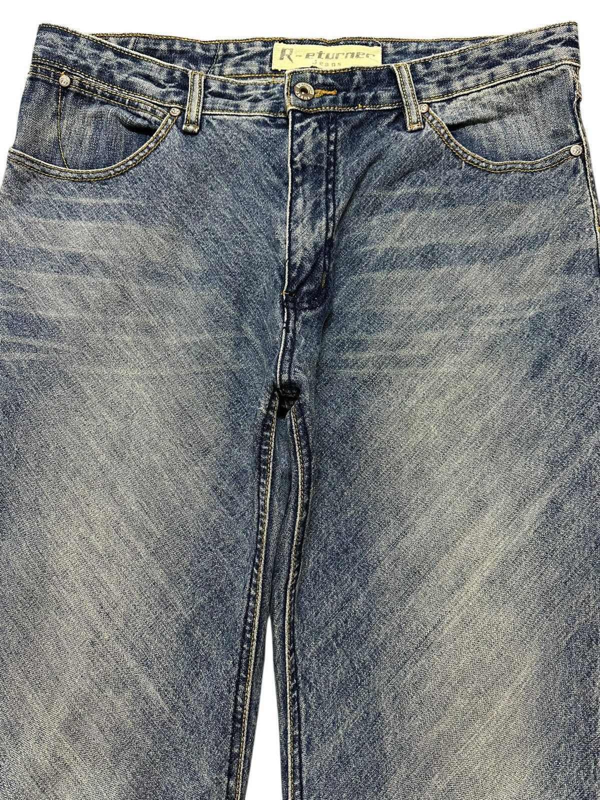 Japanese Brand Vintage Japanese Brand Blue Faded Wash Whiskers Style Jeans Size US 34 / EU 50 - 3 Thumbnail