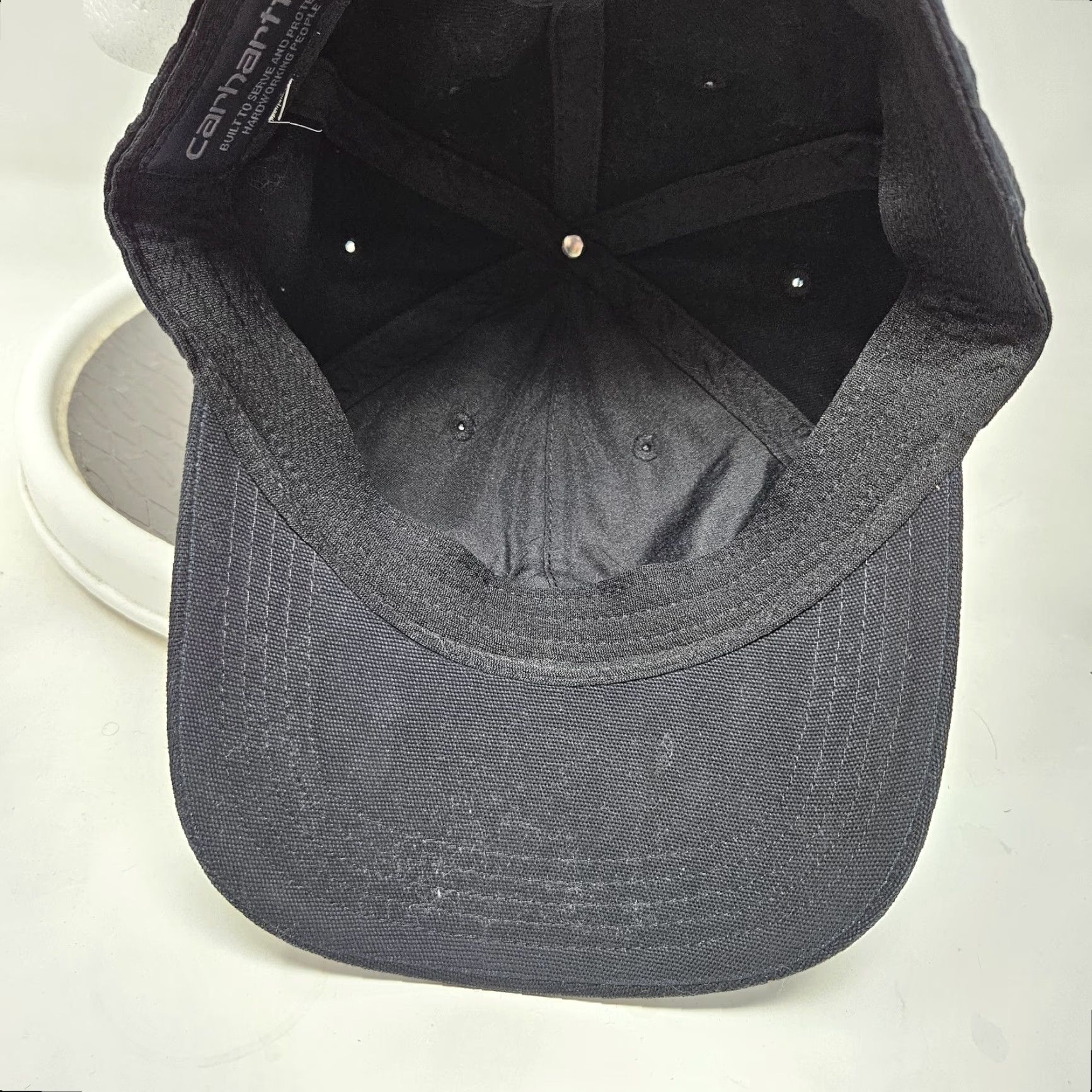 Carhartt Carhartt Hat Cap Strap Back Black Canvas Patch Mens Workwear Embroidered Logo Cap Size ONE SIZE - 6 Thumbnail