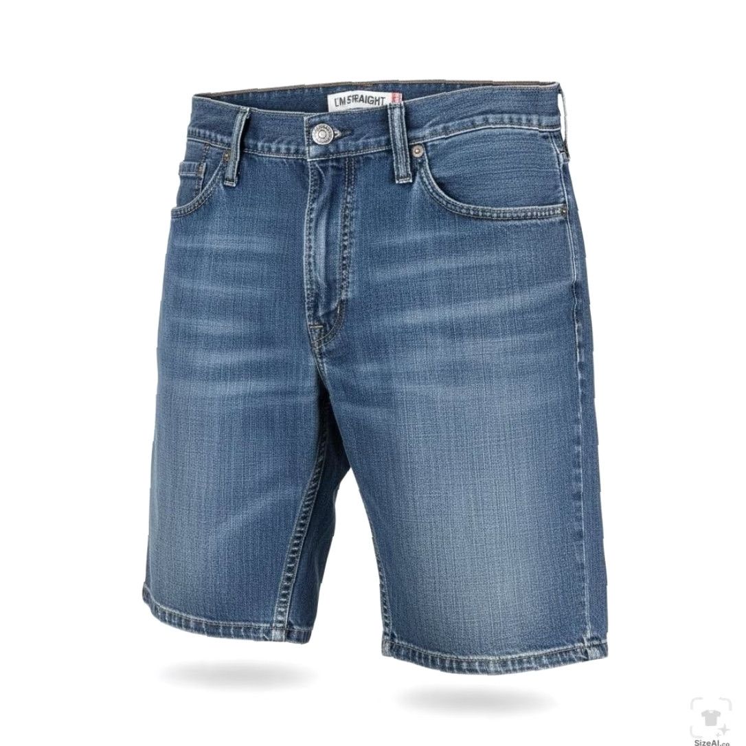 Levi's Levi's 514 Shorts Mens 34 Blue Bermuda Slim Straight 12 Inseam 5-Pocket Zip Fly Button Closure Size US 34 / EU 50 - 2 Thumbnail