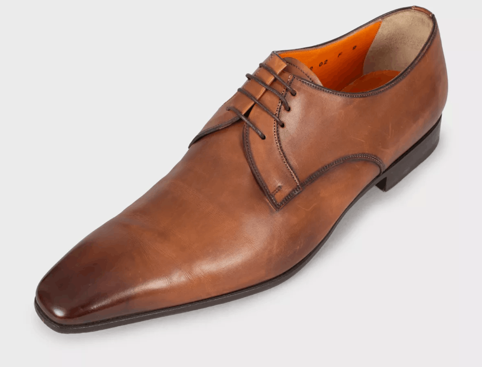 Santoni Santoni Men’s Brown Square Toe Leather Shoes Size US 10 / EU 43 - 3 Thumbnail