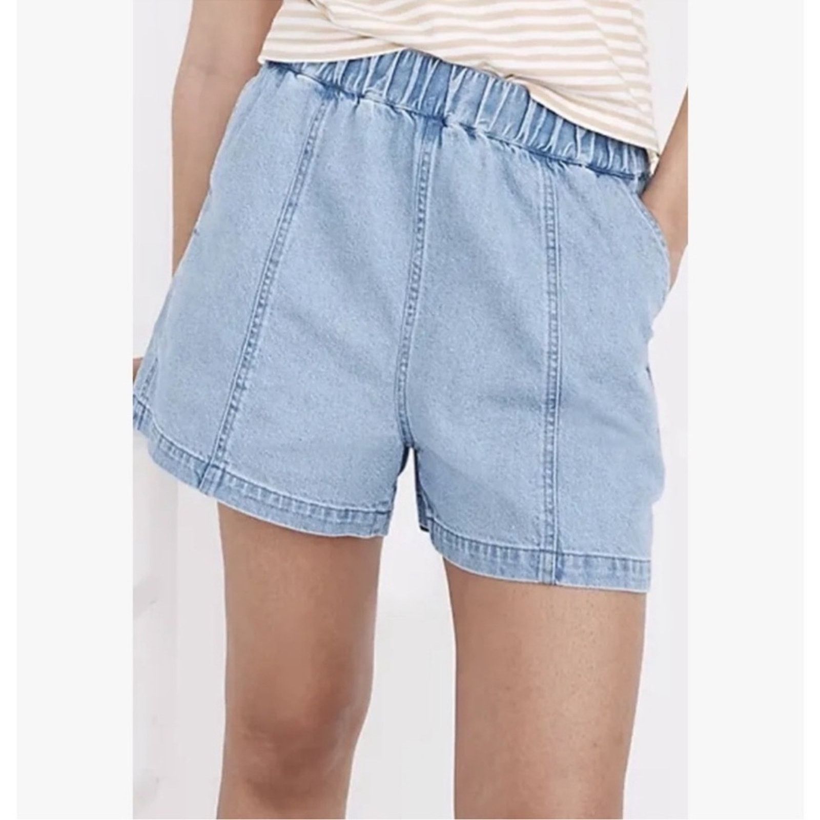 Madewell MADEWELL DENIM PULL ON CARPENTER SHORTS SIZE S Size 30" / US 8 / IT 44 - 1 Thumbnail