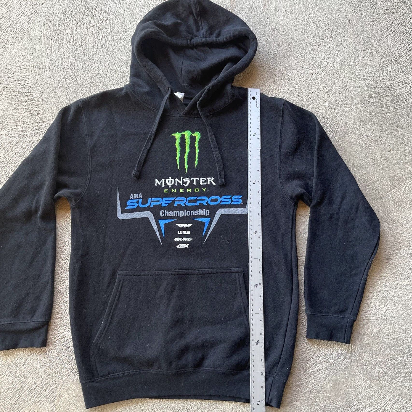 Vintage Monster Energy Hoodie Shirt Men S Black Graphic Print Hooded Pockets 90s Grunge Sports Skate Motocross Size US S / EU 44-46 / 1 - 7 Thumbnail