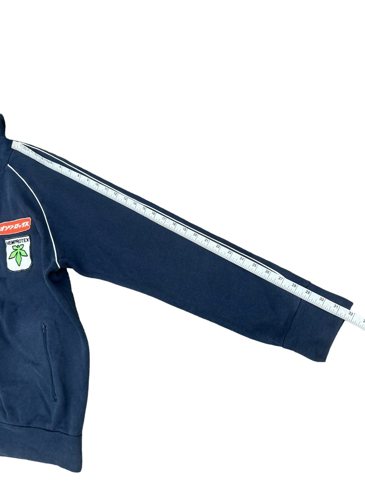 Vintage 90s Ozone Rocks Japan RE-EVOLUTION Faded Navy Zip Sweater Size US L / EU 52-54 / 3 - 4 Thumbnail